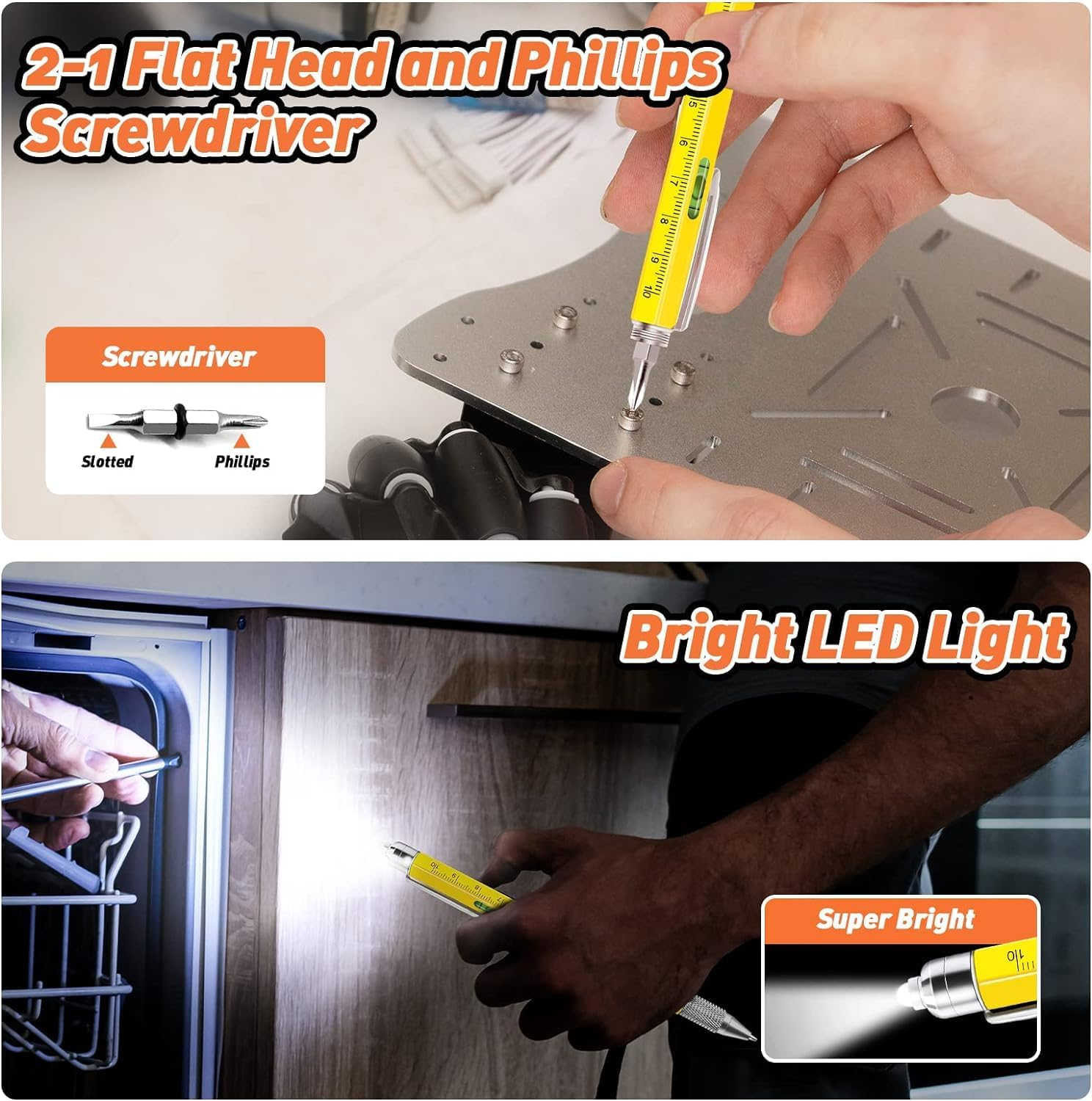 Multipurpose Pen, 9 in 1 Multi Tool Pen Set, Cool Gifts For, Portable Men Stocking Fillers, Tech Gadgets Tools for Men, Personalized Gifts, Multitool Set for Who Have Everything image number 3