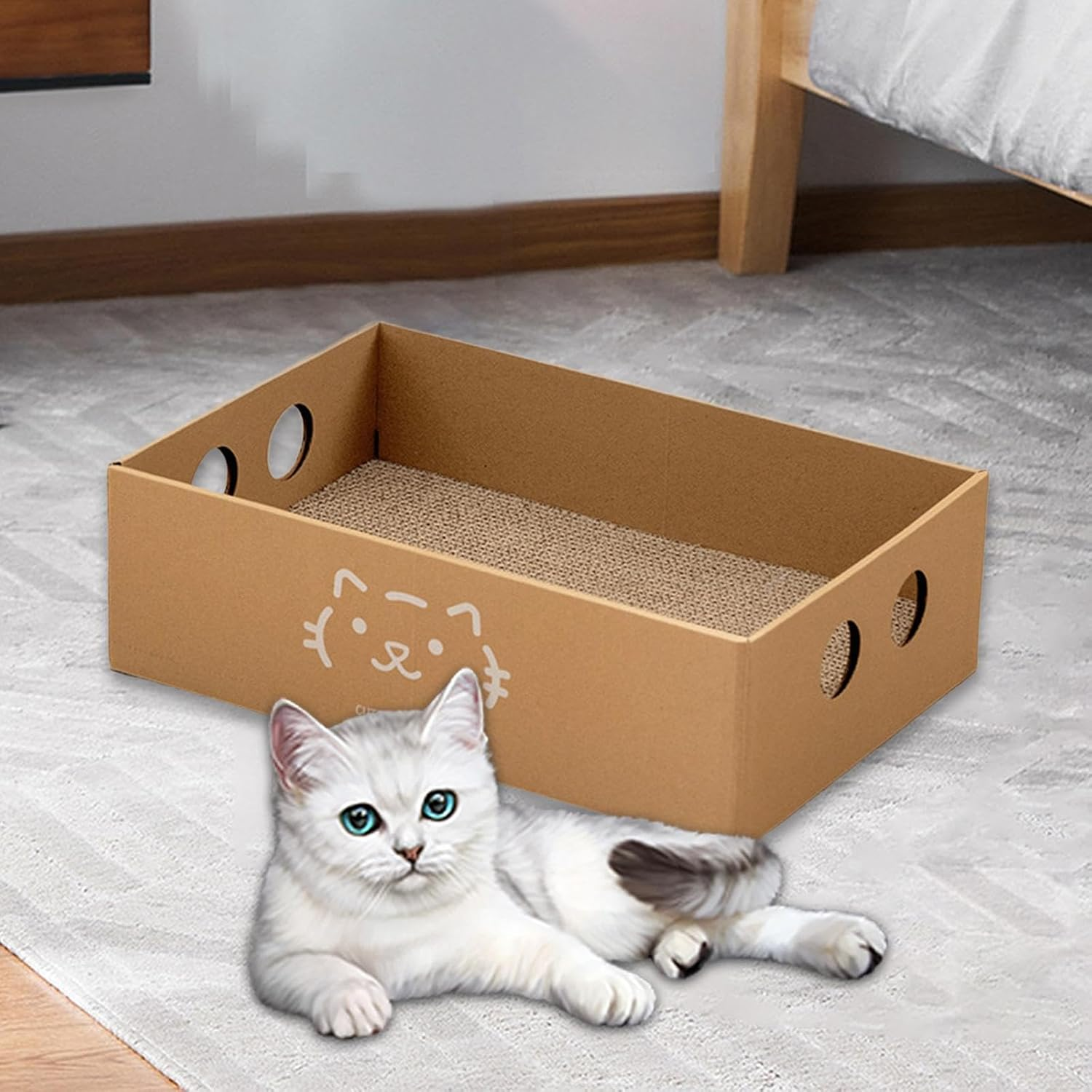 STARTIST Cat Scratcher Box Cat Scratcher Pad Large Pet Supplies Cat Scratching Board Cat Scratching Bed for Indoor Cats Grinding Claws, Style A image number 2