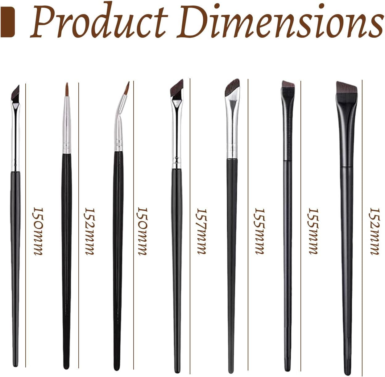 Set of 7 Angled Eyebrow Brushes, Eye Makeup Brushes, Angled Eyeshadow Brushes, Makeup Tools, Suitable for Blending Eyeshadow and Eyeliner Modifications image number 4