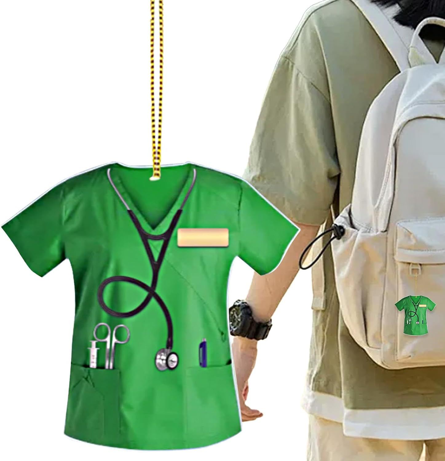 Acrylic Rearview Reflector Hanger,Auto Rearview Reflector Ornament Pendant | Clear Printing Vehicle Interior Decoration for Backpack, Keychains, Car Rearview, Door Handle, Window image number 6