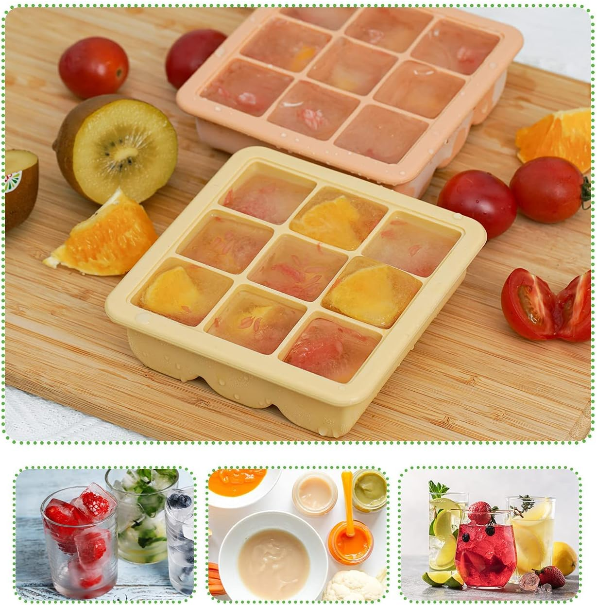 Haakaa Baby Food and Breast Milk Freezer Tray with Lid, 9 X 1.2Oz - Banana image number 4