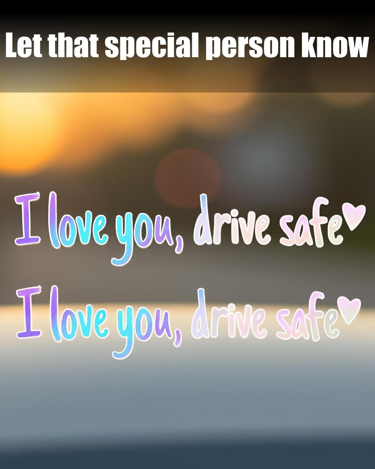 Pack of 6 "I Love You,Drive Safe" Drive Safe Mirror Stickers, Vinyl Rear View Mirror Sticker, Mirror, Car Decoration Gift for Drivers, Women, Men image number 2