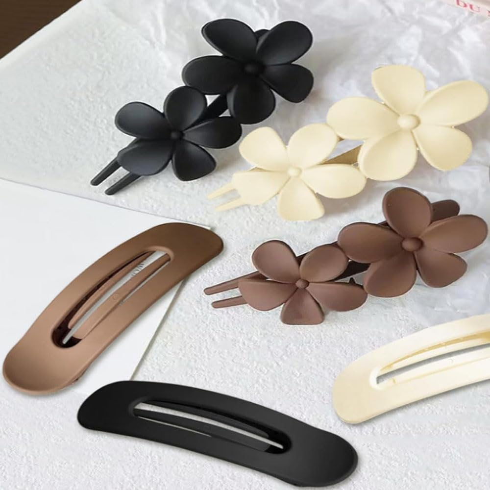 Flat Hair Clip Lay down Flower Hair Claw Clip,6Pcs Lay down Hair Claw Clip Flat Hair Clip,Flat Claw Clips Flower Hair Clips,French Flat Hair Clip Lay Flat Claw Clip Flower Flat Hair Clip for Girls image number 2