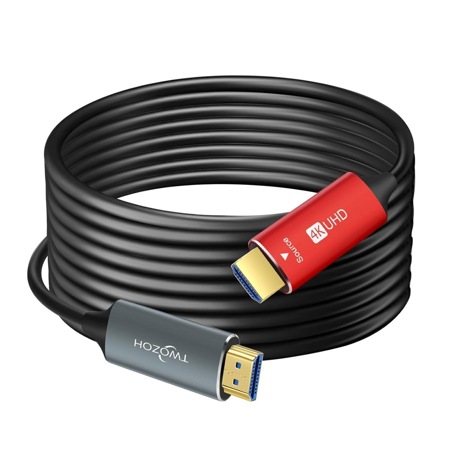 Twozoh HDMI Fiber Optic Cable 5M, 4K Fiber HDMI Cord Supports 4K@60Hz/18Gbps image number 4