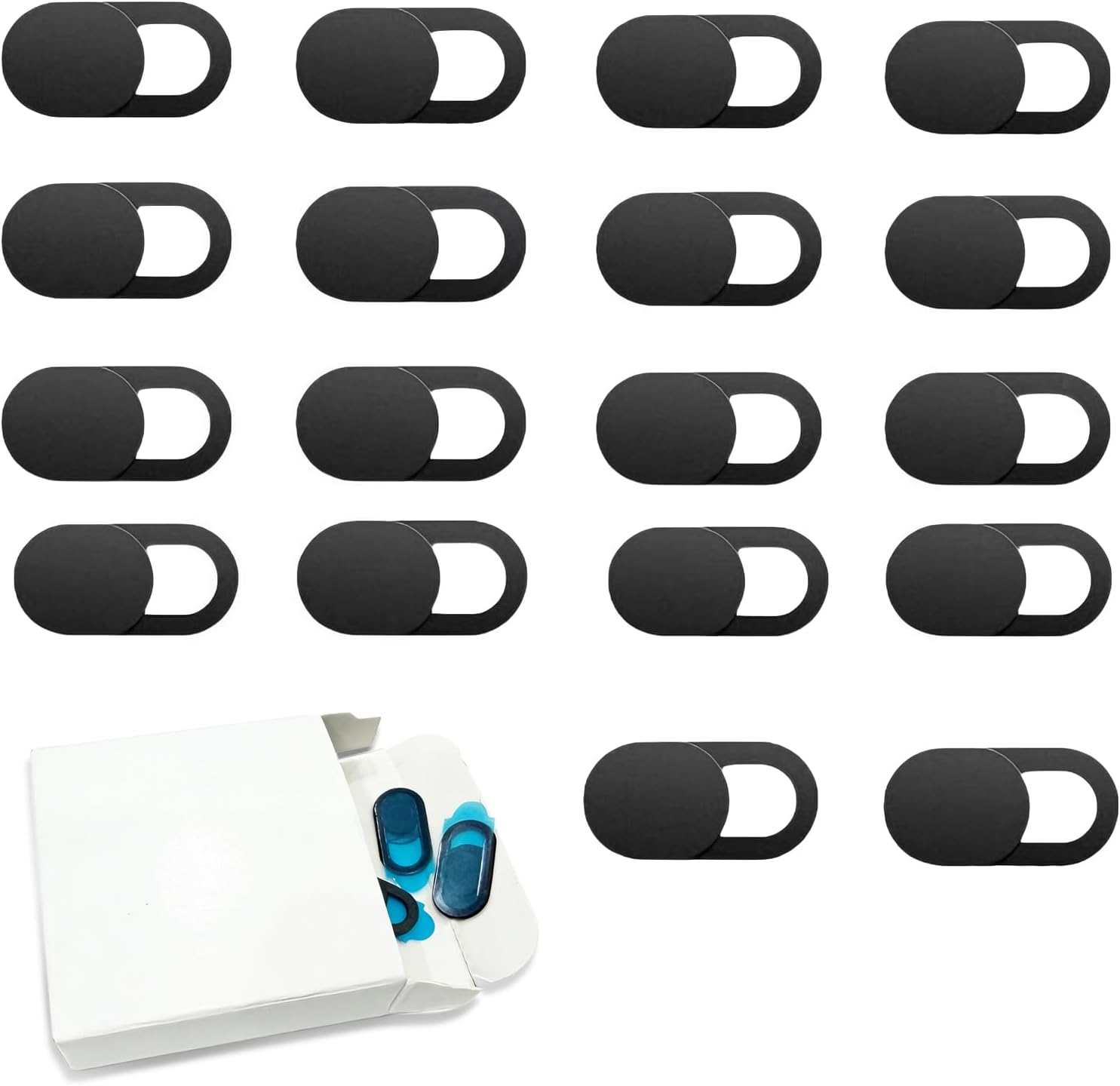 20 Pack Webcam Cover Set + Storage Box; Essential for Privacy Protection, Webcam Cover，Computer Lens Cover，Phone Lens Cover，Laptop Camera Cover，Computer Accessories