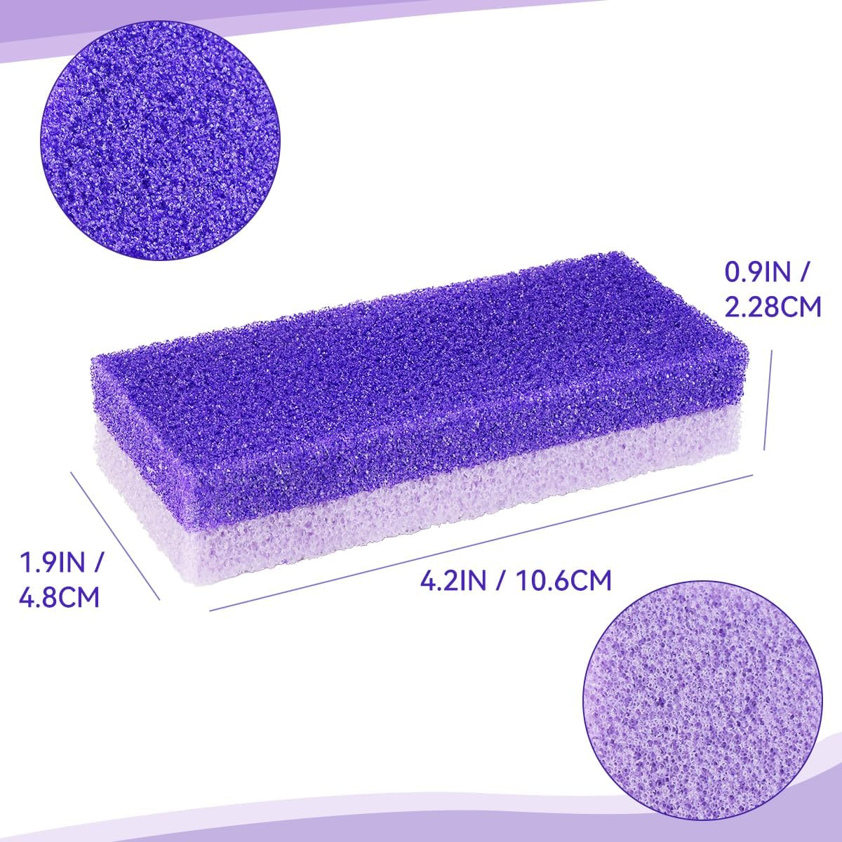 4 Pcs Foot Pumice Stone and Scrubber for Feet and Heels Callus and Dead Skins (Purple) image number 6