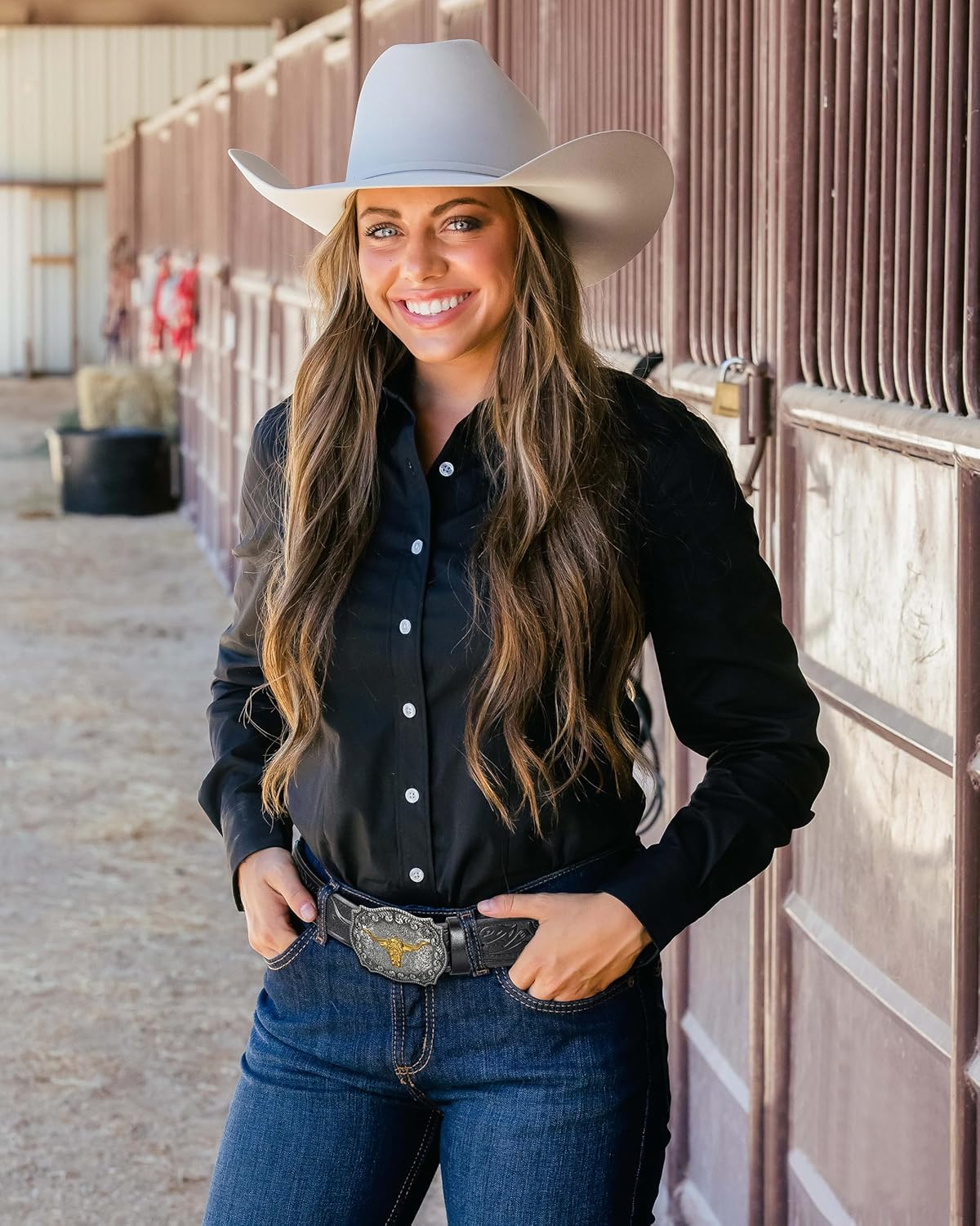 Vikodah Men & Women-Western-Cowboy-Leather-Belts - Longhorn Bull Pattern Buckle Belt Floral Engraved Buckle Belt for Jeans image number 2