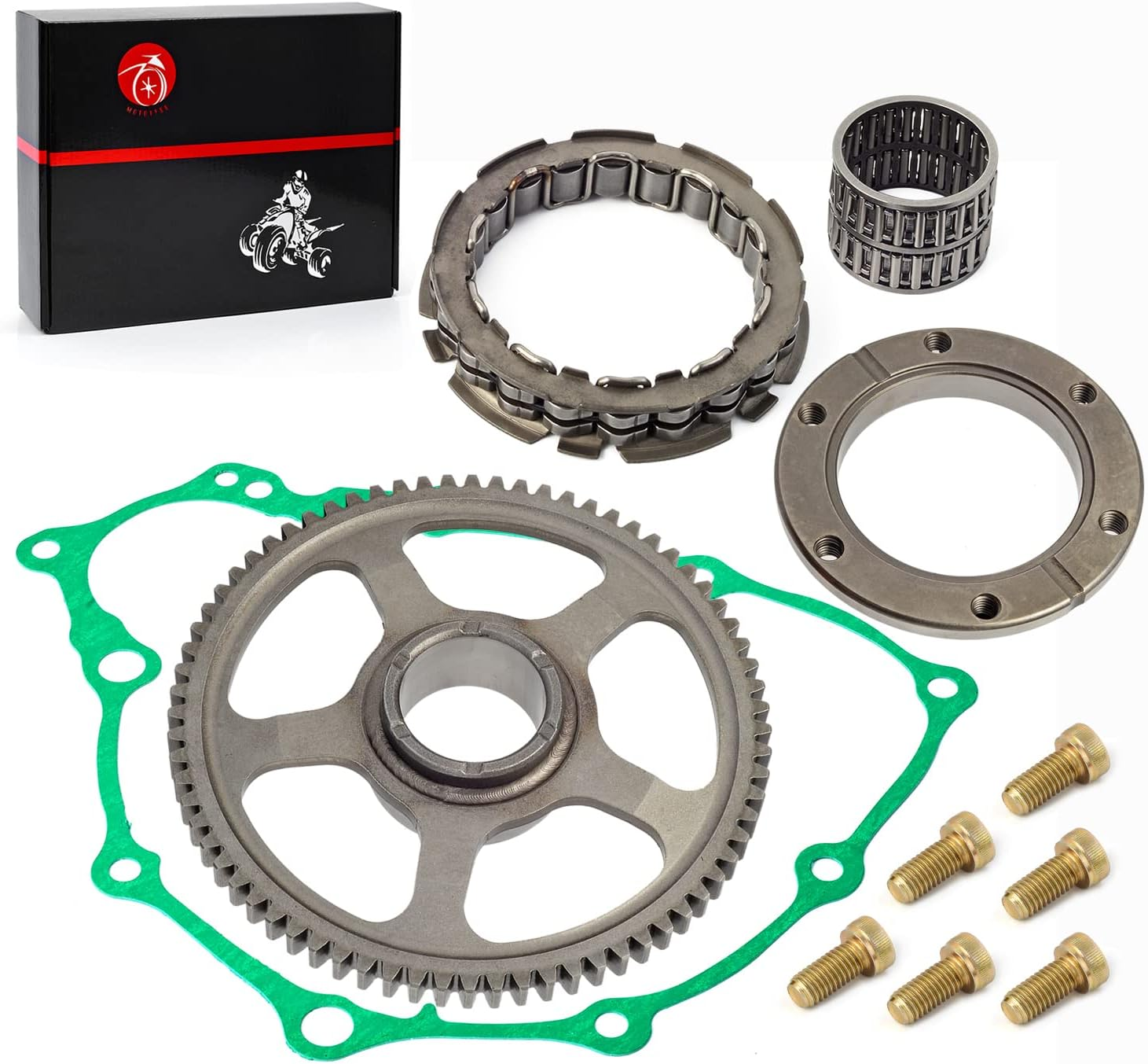 Starter Clutch One Way Bearing and Gear Idler Kit & Gasket for Honda 1999-2007 TRX400EX Sportrax 400 2X4 image number 4
