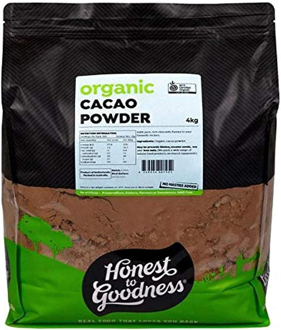 Honest to Goodness, Organic Cacao Powder, 750G - Made from Pure Cocoa Beans Grounded to a Fine, Non-Alkalised Powder. Naturally Tart Cocoa Flavour. Slightly Light in Colour. image number 1
