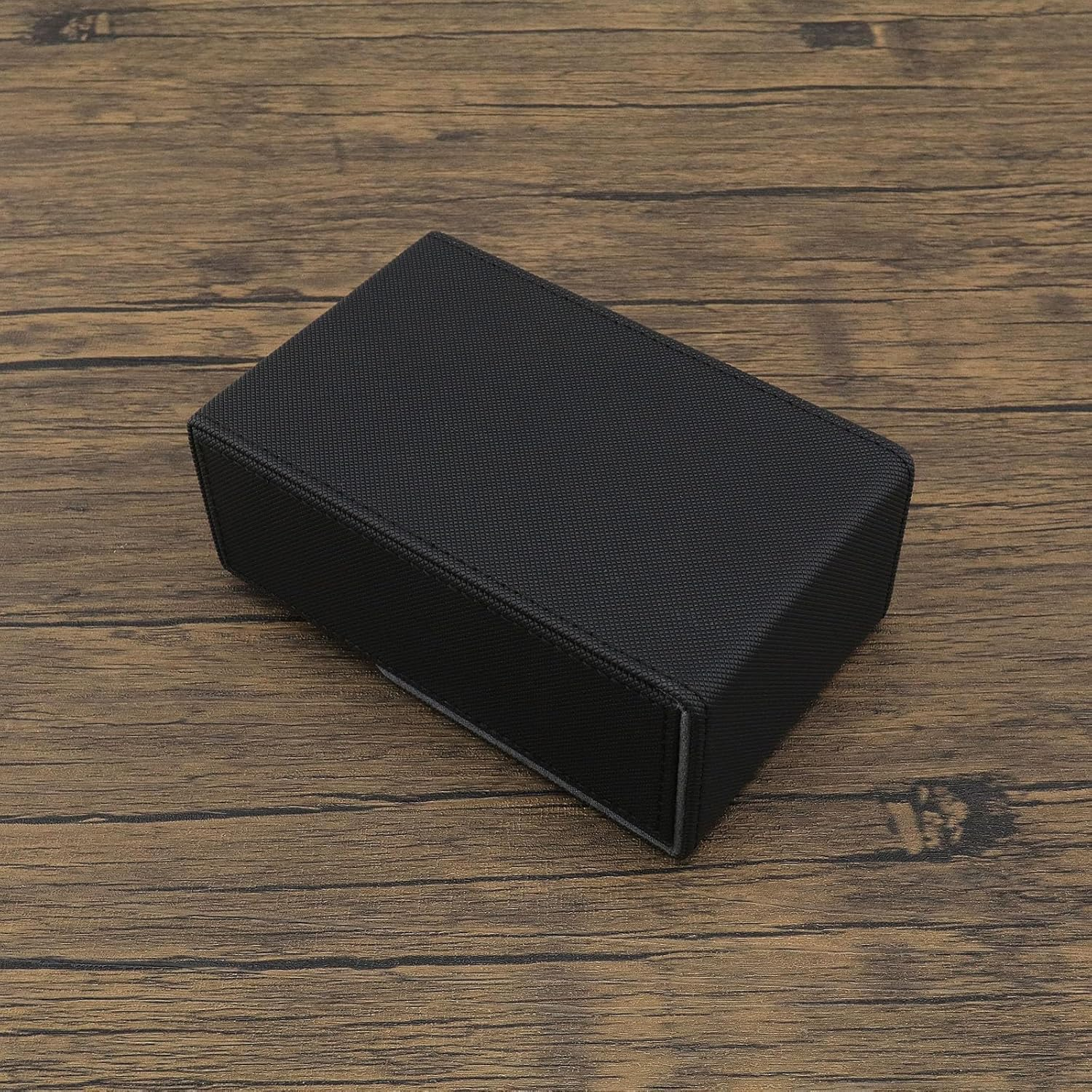 Emagtech Tarot Card Case Card Deck Box PU Leather Card Storage Box Magnetic Closure Single-Sleeved Cards Box Protect Cards Solid Black image number 2