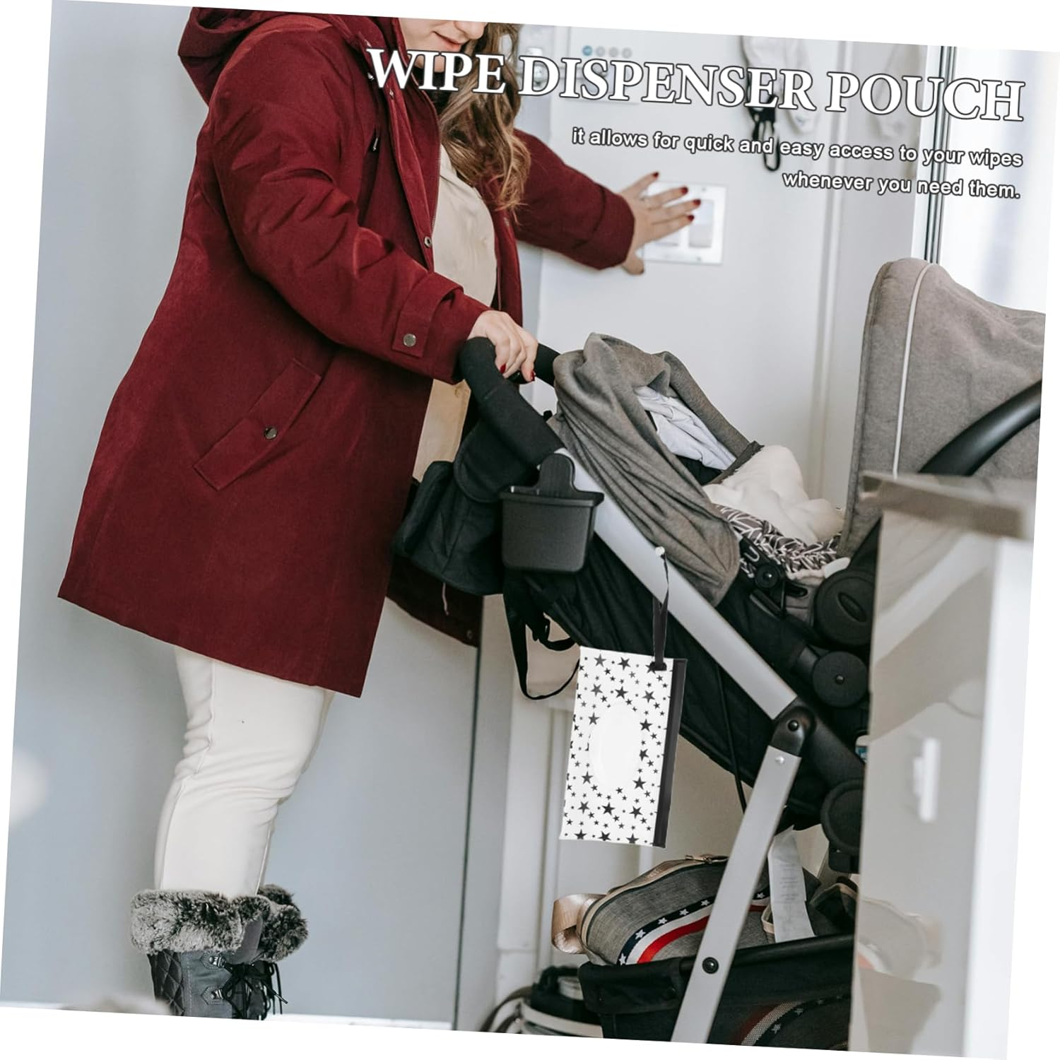 2Pcs Portable Wipe Container Wipes Pouch Refillable Holder Case for Home Travel