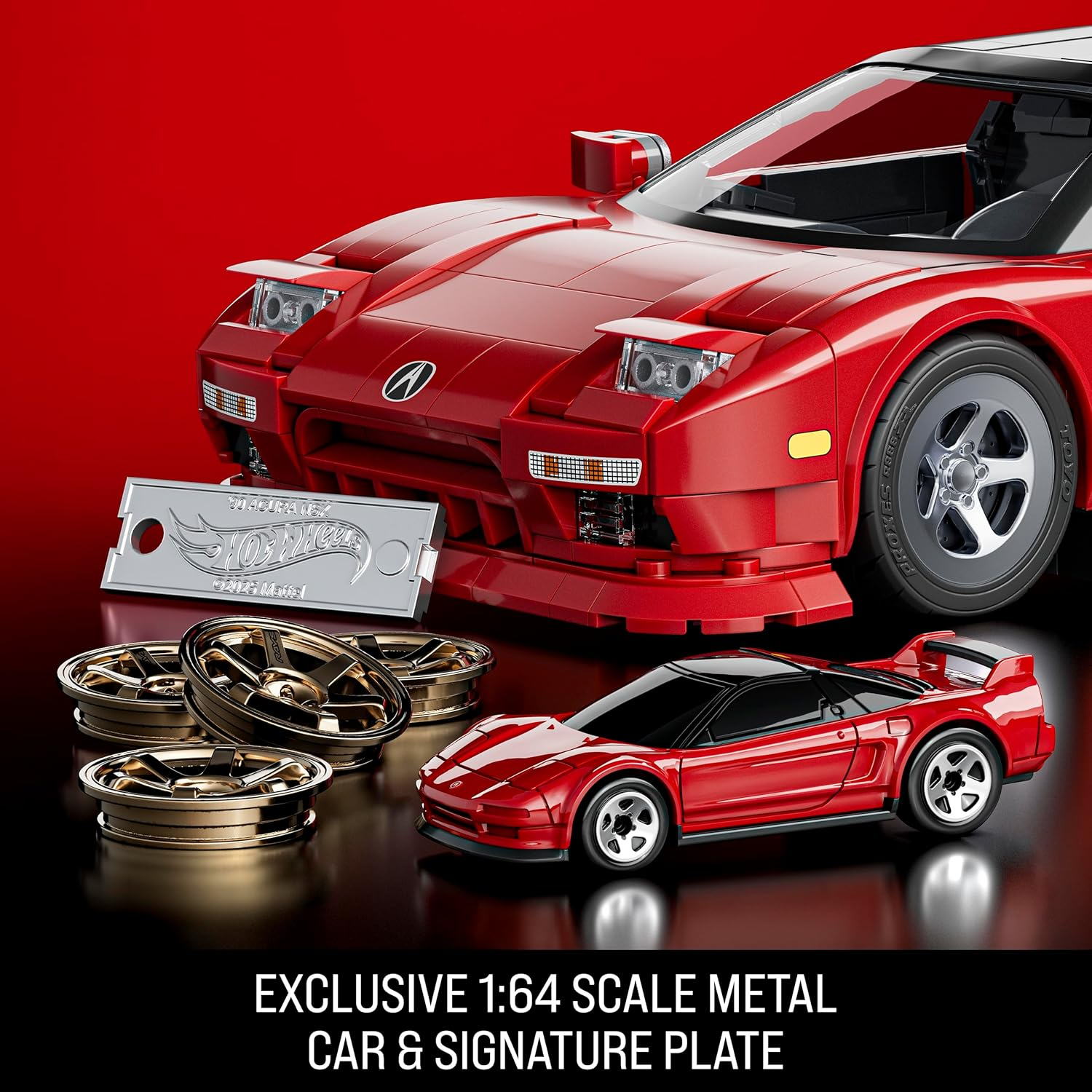 Mattel Brick Shop Hot Wheels Elite Series Building Set, &rsquo;90 Acura NSX with 876 Pieces, Realistic Details and Custom Decals, Adult Collectors and Kids Ages 10+ image number 5
