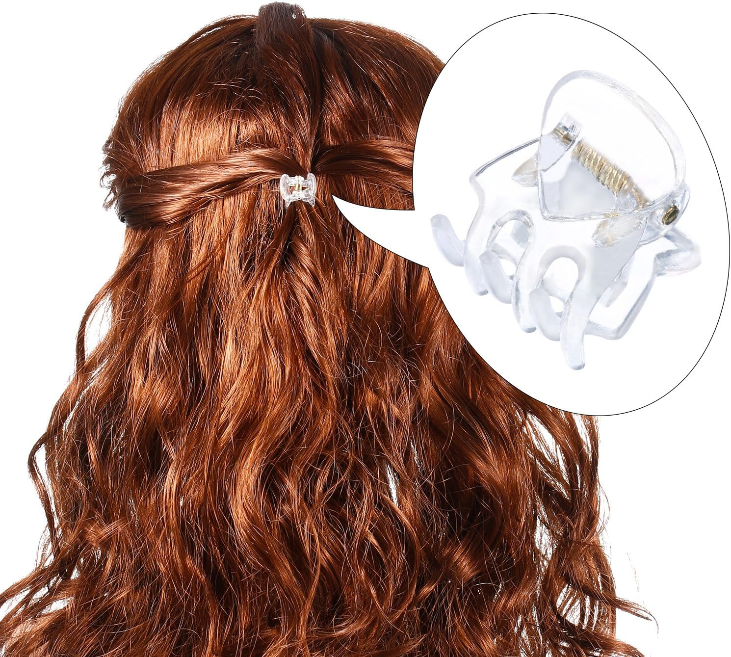 Hotop Hair Clip, 24 Pcs Small Mini Hair Claw Clips for Girls and Women, Non-Slip Plastic Tiny Jaw Clips, Clear