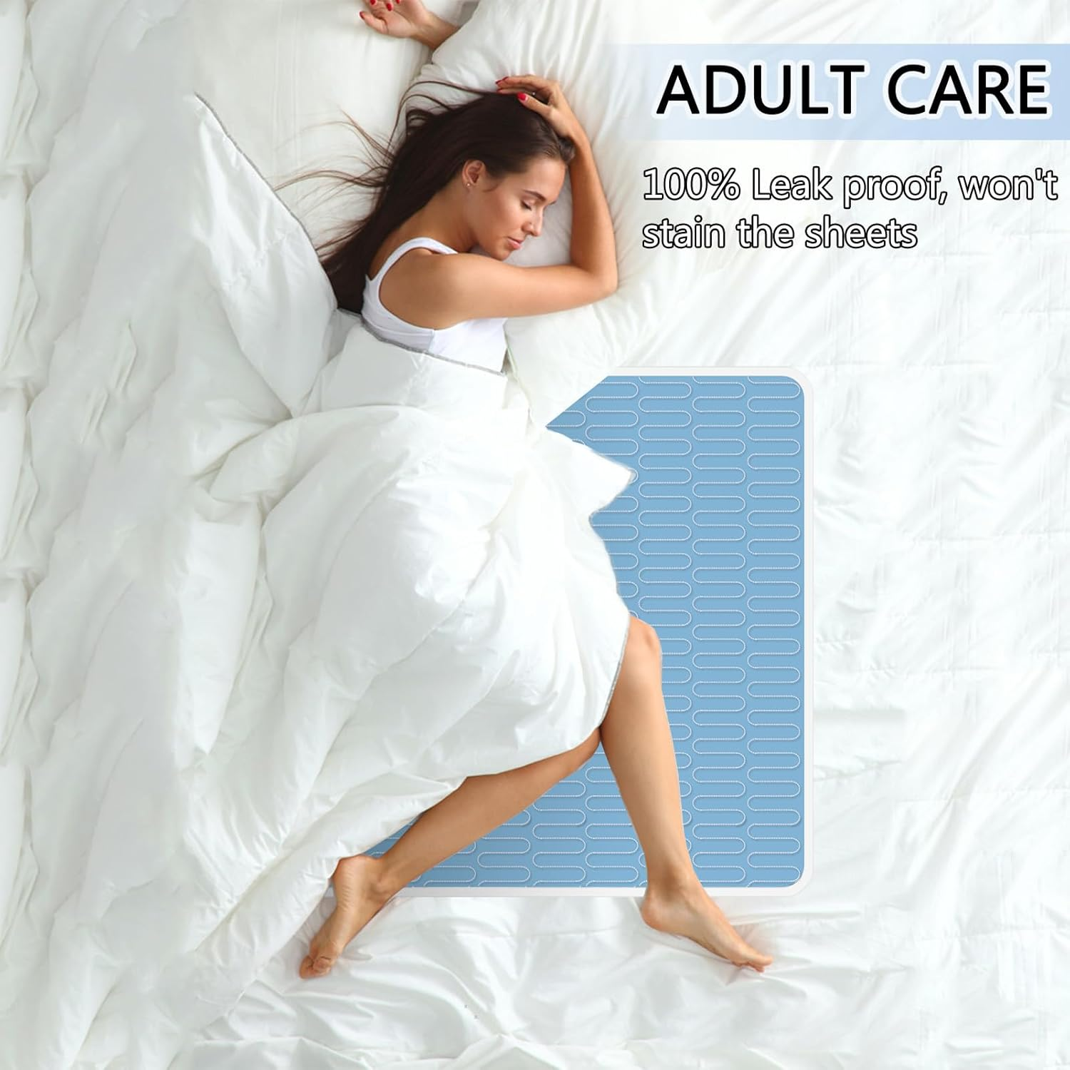 4 Pack Incontinence Bed Pads - 34"X36", Washable and Reusable Waterproof Mattress Pad, Pee Pads for Adults, Kids, Elderly, and Pets image number 3