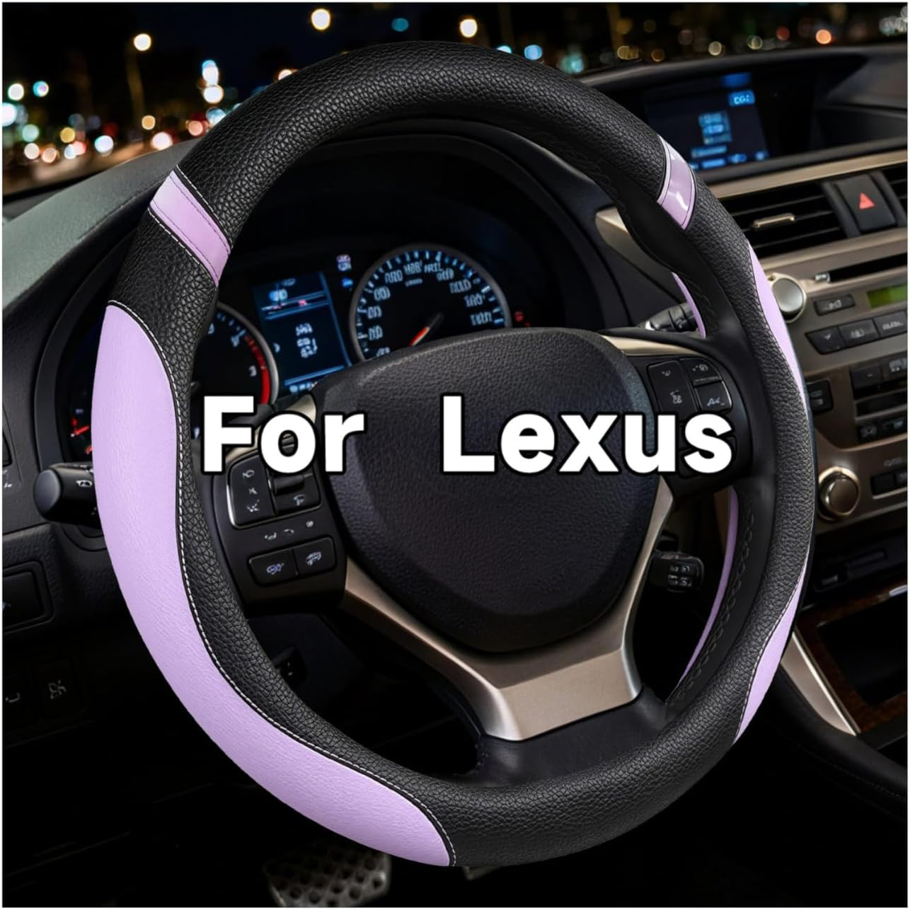 Steering Wheel Cover Customized Fit for Lexus RX270 RX330 RX350 Rx400H ES200 Es300H NX200 NX300 Nx350H UX200 Ux260H Ux300H GS300 GX350 (Purple) image number 6