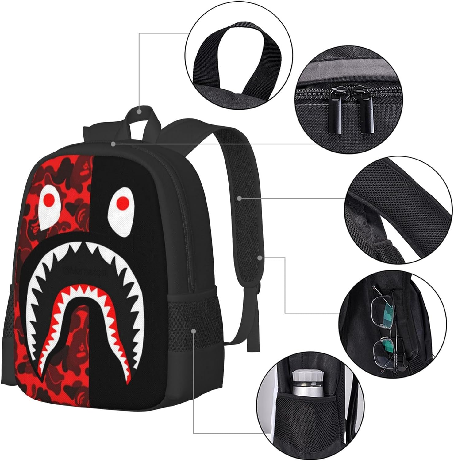 Lodge Bear Deer Fish Simple and Large Capacity Backpack Laptop Bag Can Accommodate 15 Inch Laptops
