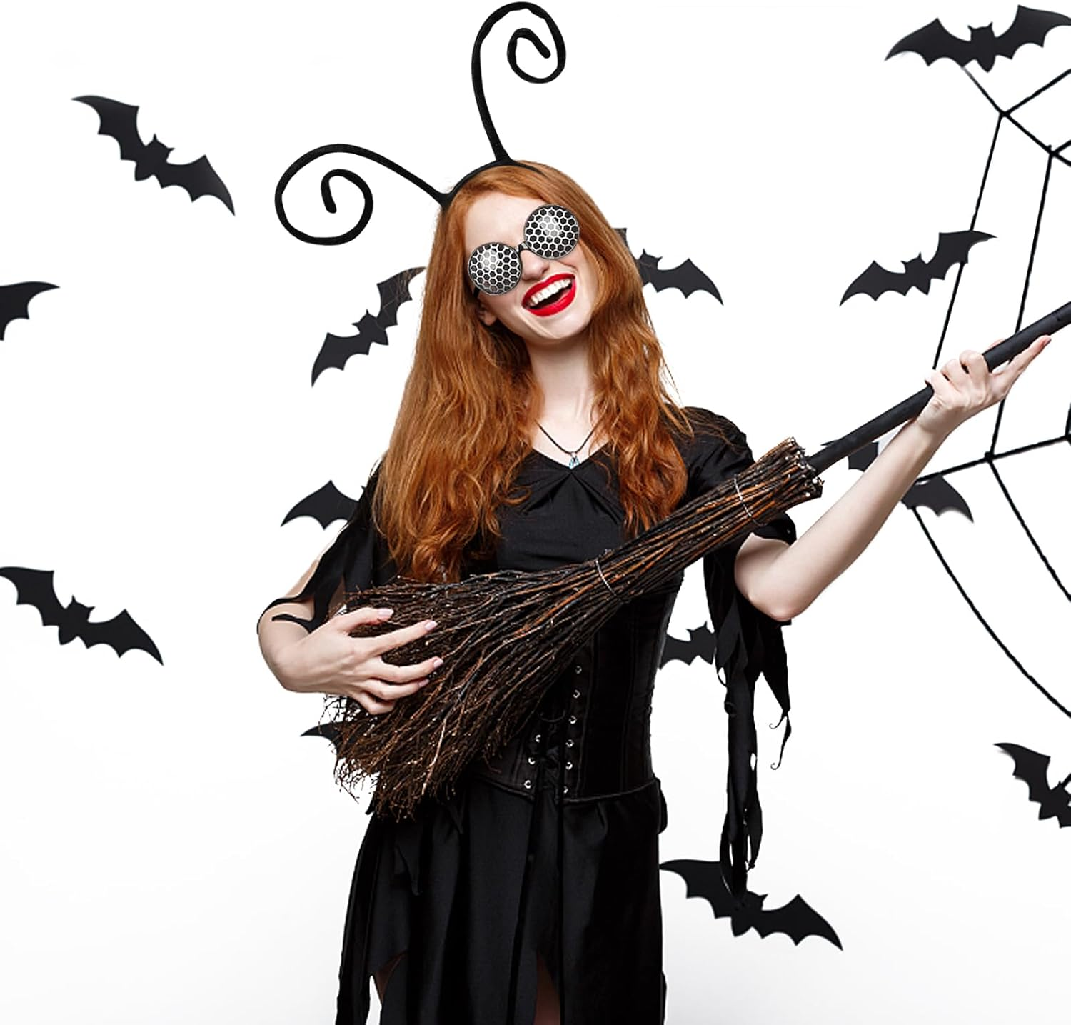 Butterfly Antenna Headband Glasses Set for Adult Bee Headband with Eyeglasses Butterfly Costumes Accessories image number 2