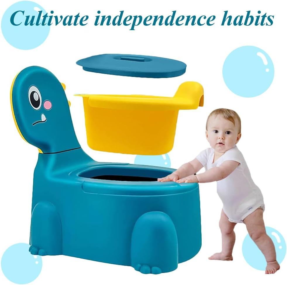 Dinosaur Potty Training Seat, Toddler Potty Chair, Toddler Portable Toilet, Training Toilet with Non-Slip Rubber Mat, Suitable for Boys Girls Kids Toddler (34 * 27 * 32.5 CM) image number 3