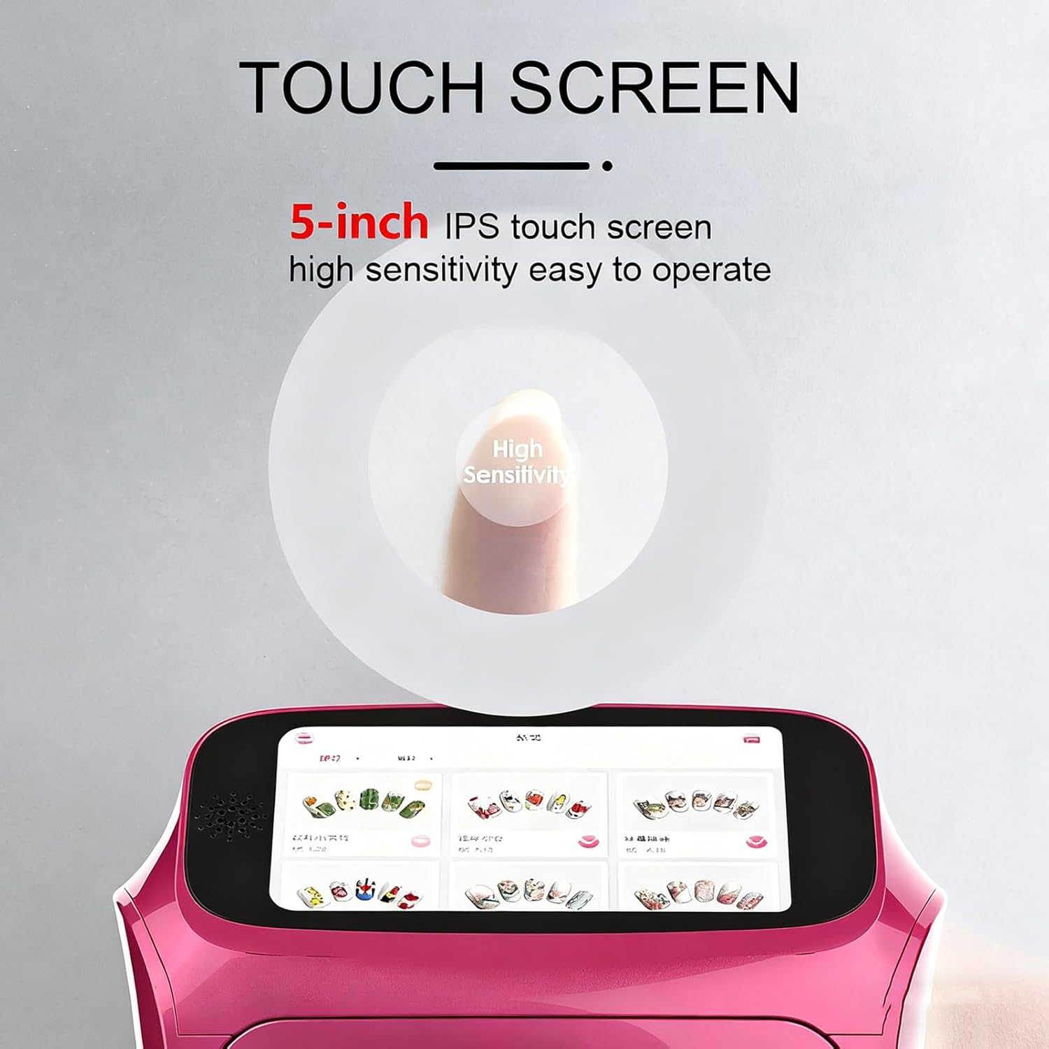Smart 3D Nail Art Printer Machine,Digital Mobile Nail Art Printer,That Comes W/Over 800 Pictures of Nail,Wireless & Automatic Nail Art Machine,20S Done,Support Wifi/Diy/Usb Pink - White image number 6