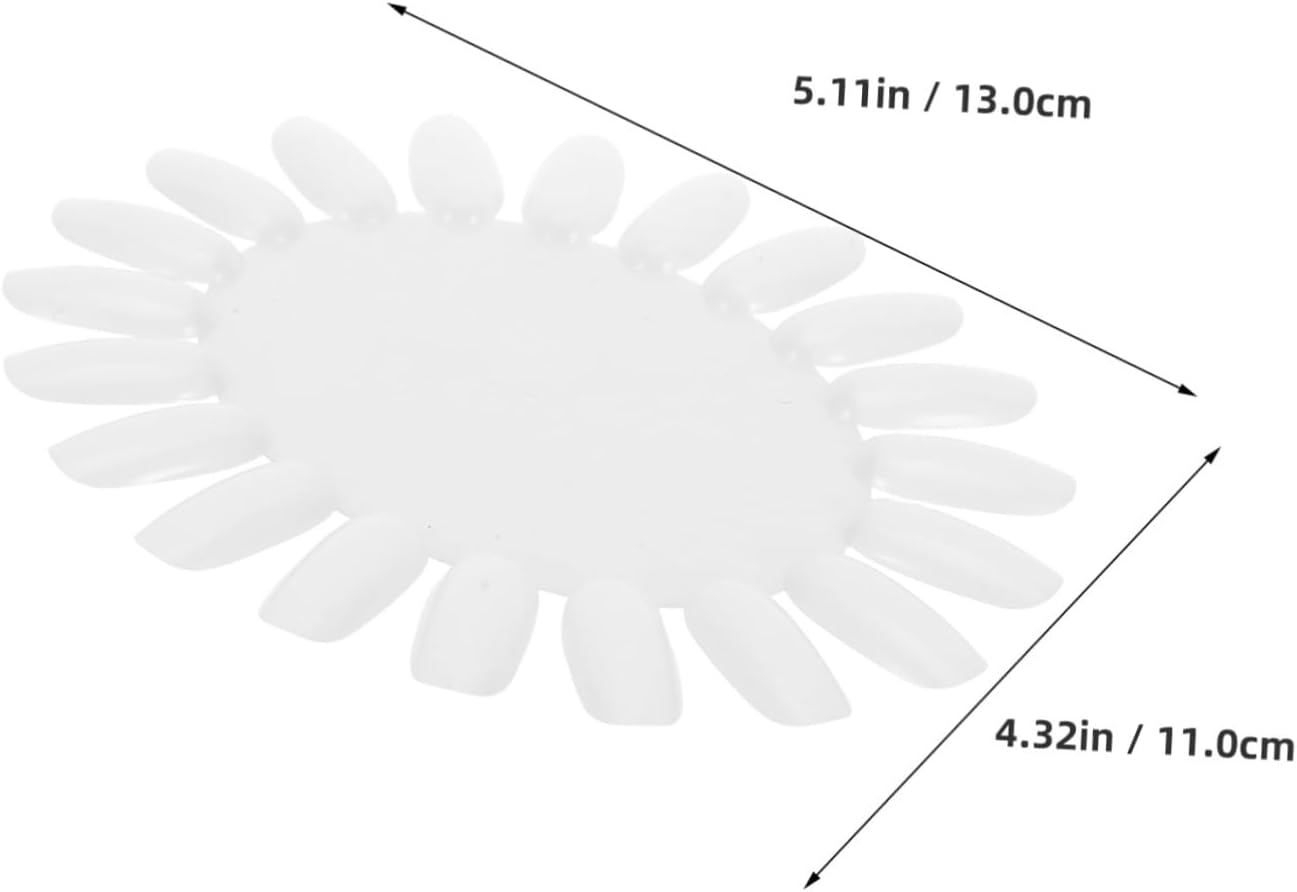 Beaupretty 10Pcs Sunflower Shaped Nail Art Display Wheels Beige Acrylic False Tips Practice Boards for Salon and Home Use Nail Polish Organizer image number 4