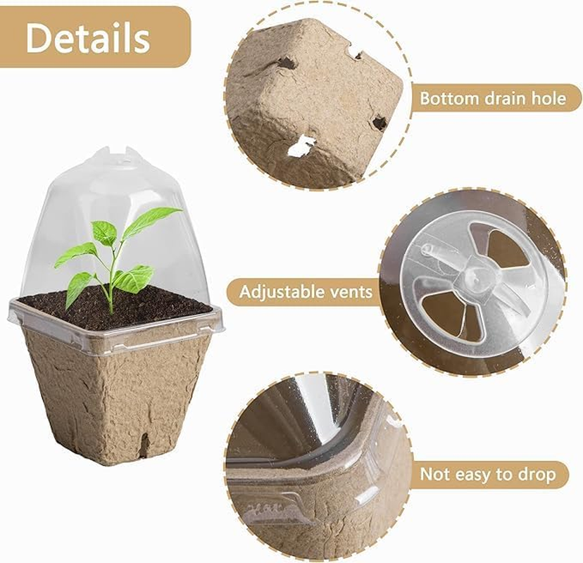 QYINXIU 20 Pcs Biodegradable Nursery Pots, Seeding Starter Pots for Planting, Peat Pots for Seedlings, Garden Vegetable Flower Germination image number 1