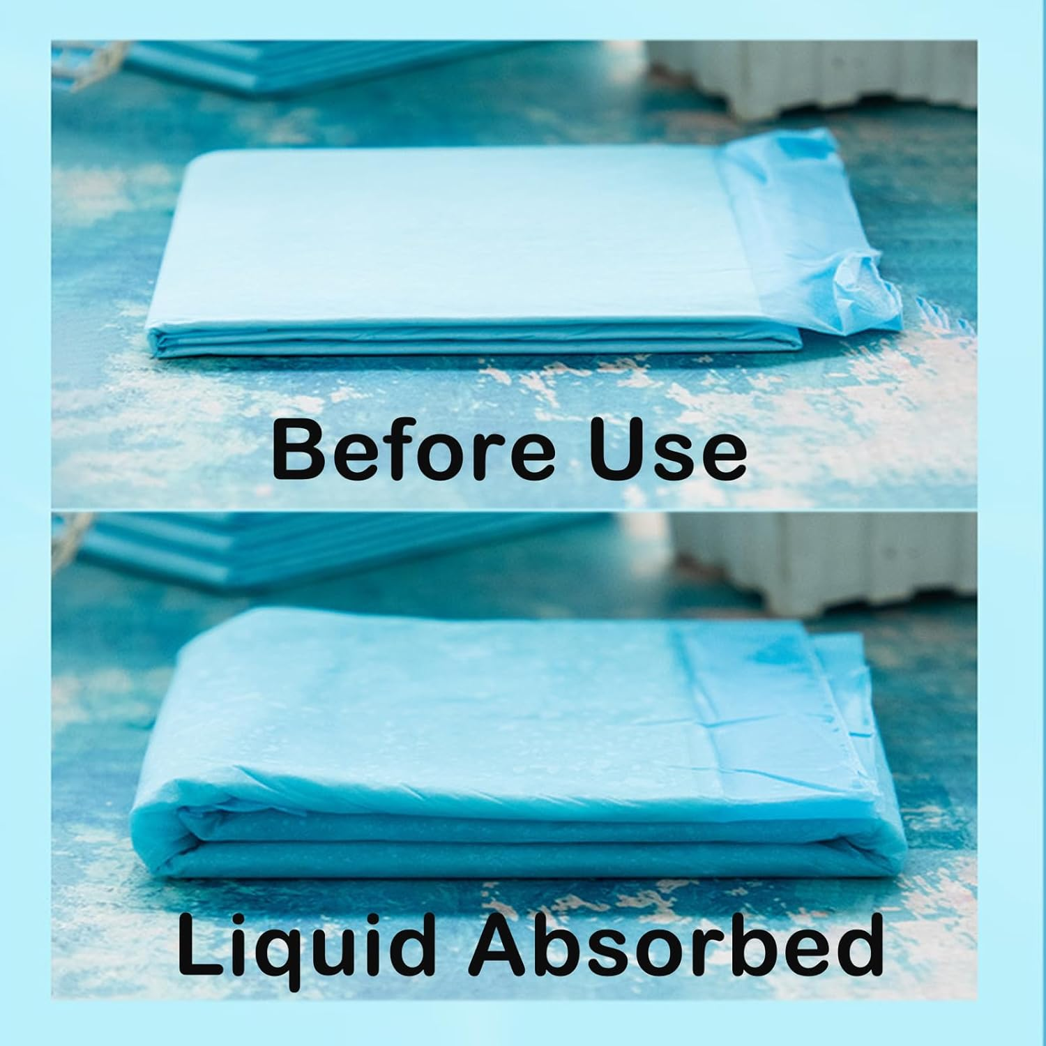 50Pcs 60X60Cm Disposable Pet Training Pads, 6 Layers Large Puppy Pee Training Pads Pet Training Pee Pads Super Absorbent & Leak-Proof Piddle and Potty Pads Pee Mats for Dogs, Cats, Pet (Blue)