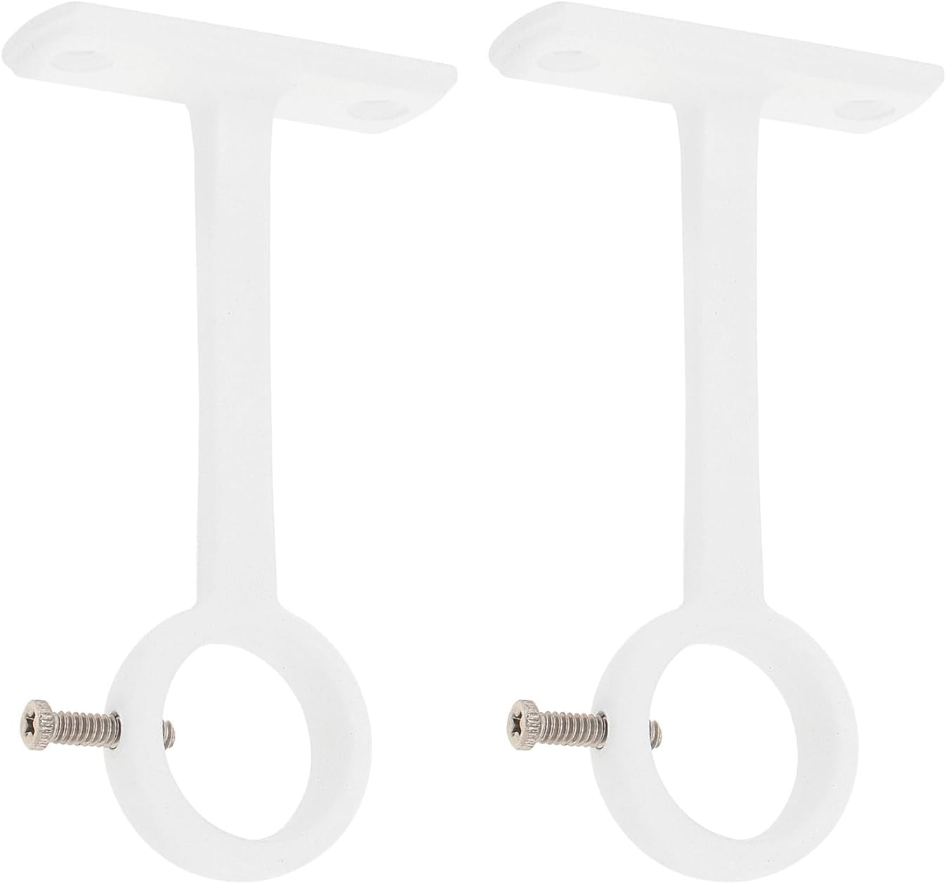 Ceiling-Mount Curtain Rod Brackets, Heavy Duty Ceiling and Wall Curtain Rod Holder for 1 Inch Drape Pole (White (Set of 2)) - Black (Set Of 2) image number 4