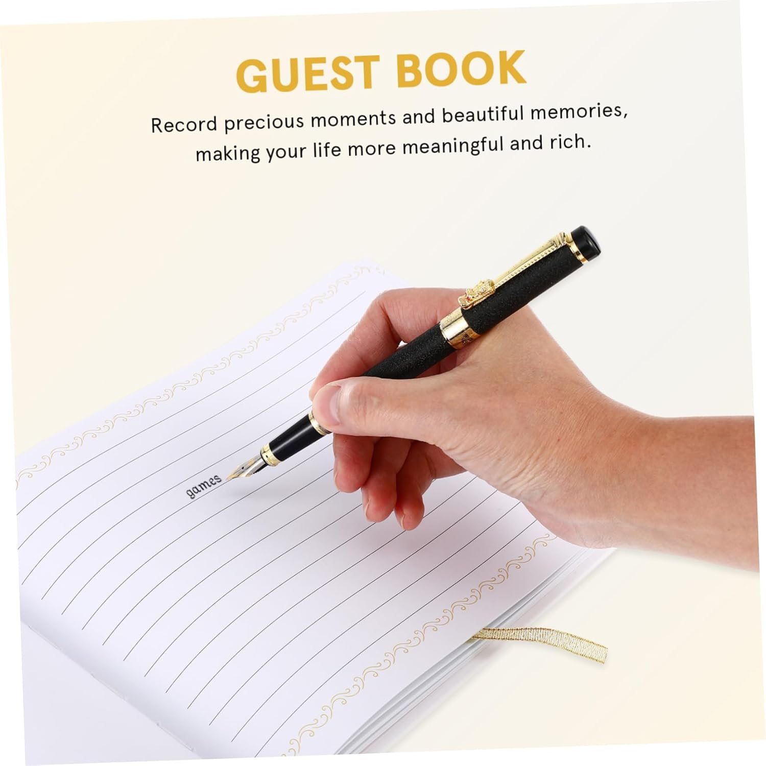 HOMSFOU Memorial Guest Book Versatile Photo Album for Weddings Birthdays Gatherings Ample Pages for Messages Photos Sturdy Design to Cherish Memories Vacation Home image number 3