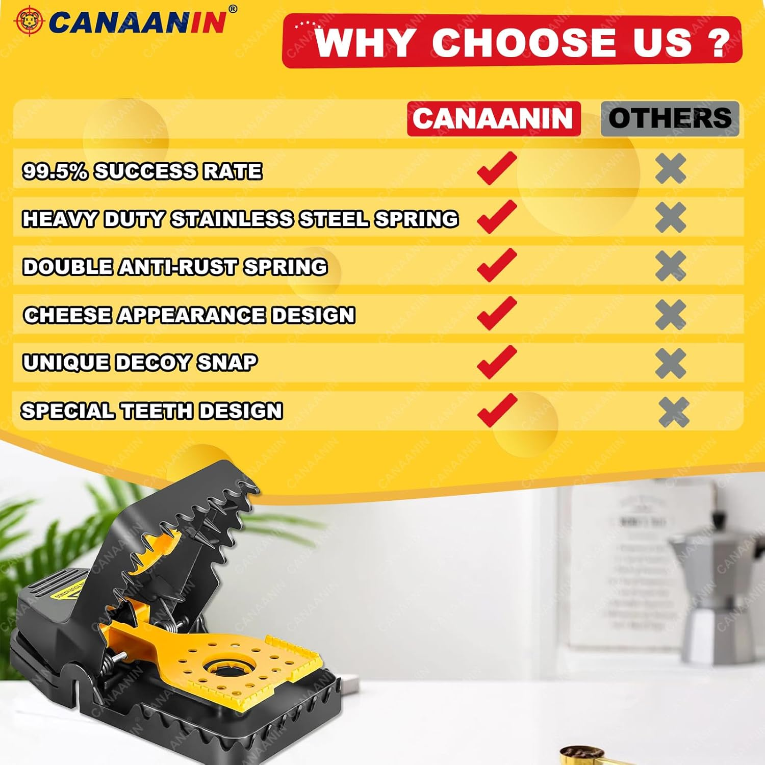 Rat Trap Mouse Trap That Work Multi Heavy-Duty Reusable Indoor-Outdoor Snap Trap Quick Effective Sanitary Safe, Pest Control for Rodent Mouse Mice (Upgrade Lage 6Pack) image number 6