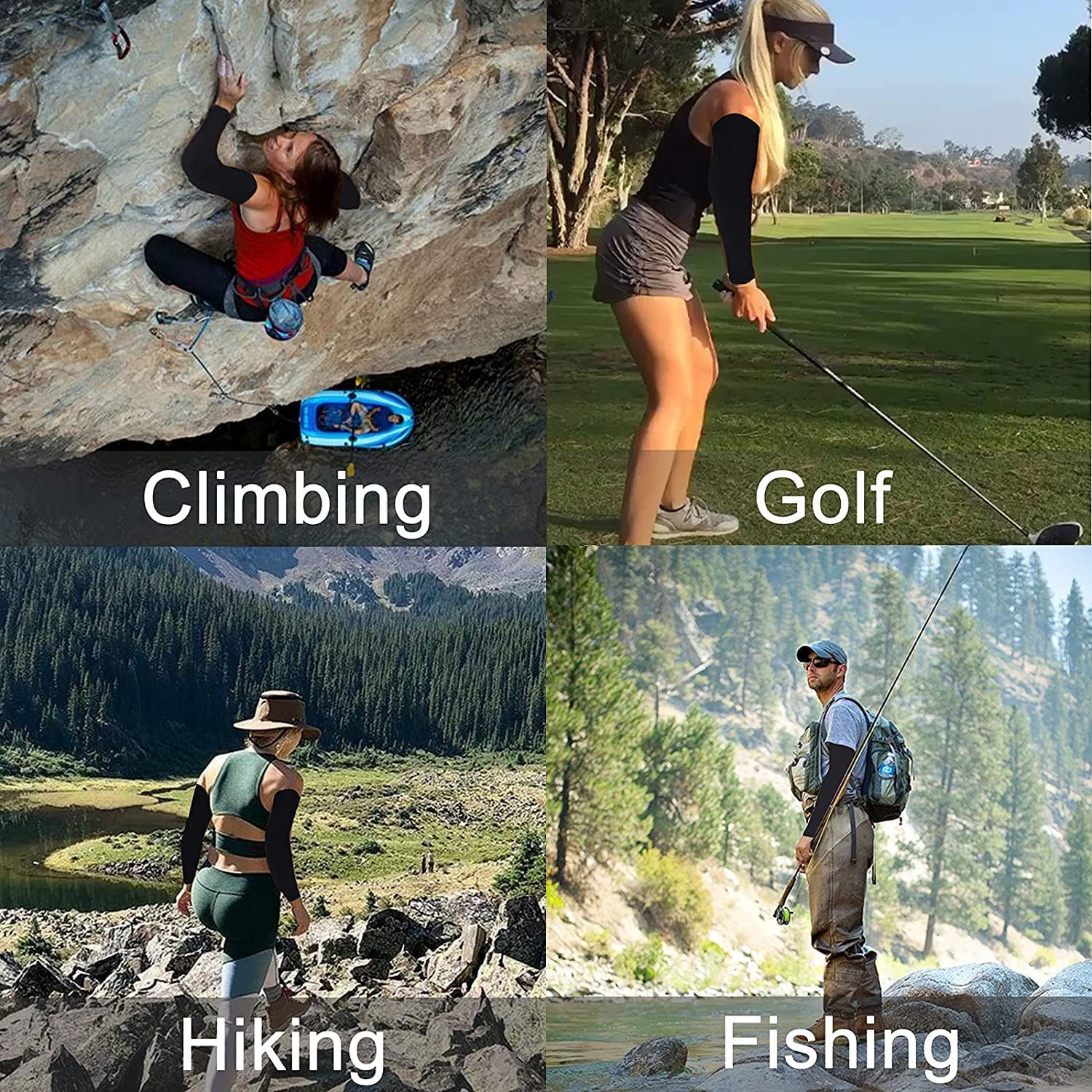 Cooling Arm Sleeves UV Sun Protection Unisex UPF 50 Sun Protection Sleeves for Athletic Sports, Cycling, Running, Football image number 4