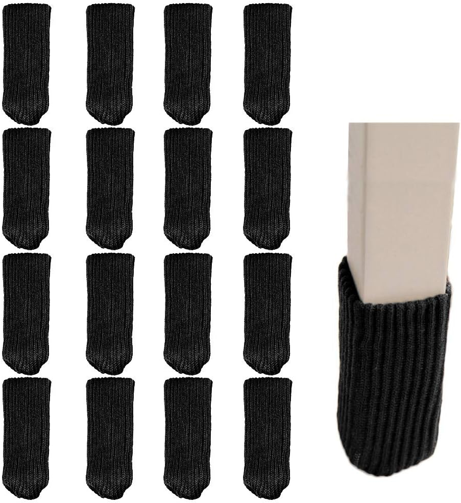 Aoozleny 16Pcs Furniture Leg Socks, Protectors Knitted Chair Leg Cover Moving Easily and Reduce Noise Wood Floor Protectors (Browna)