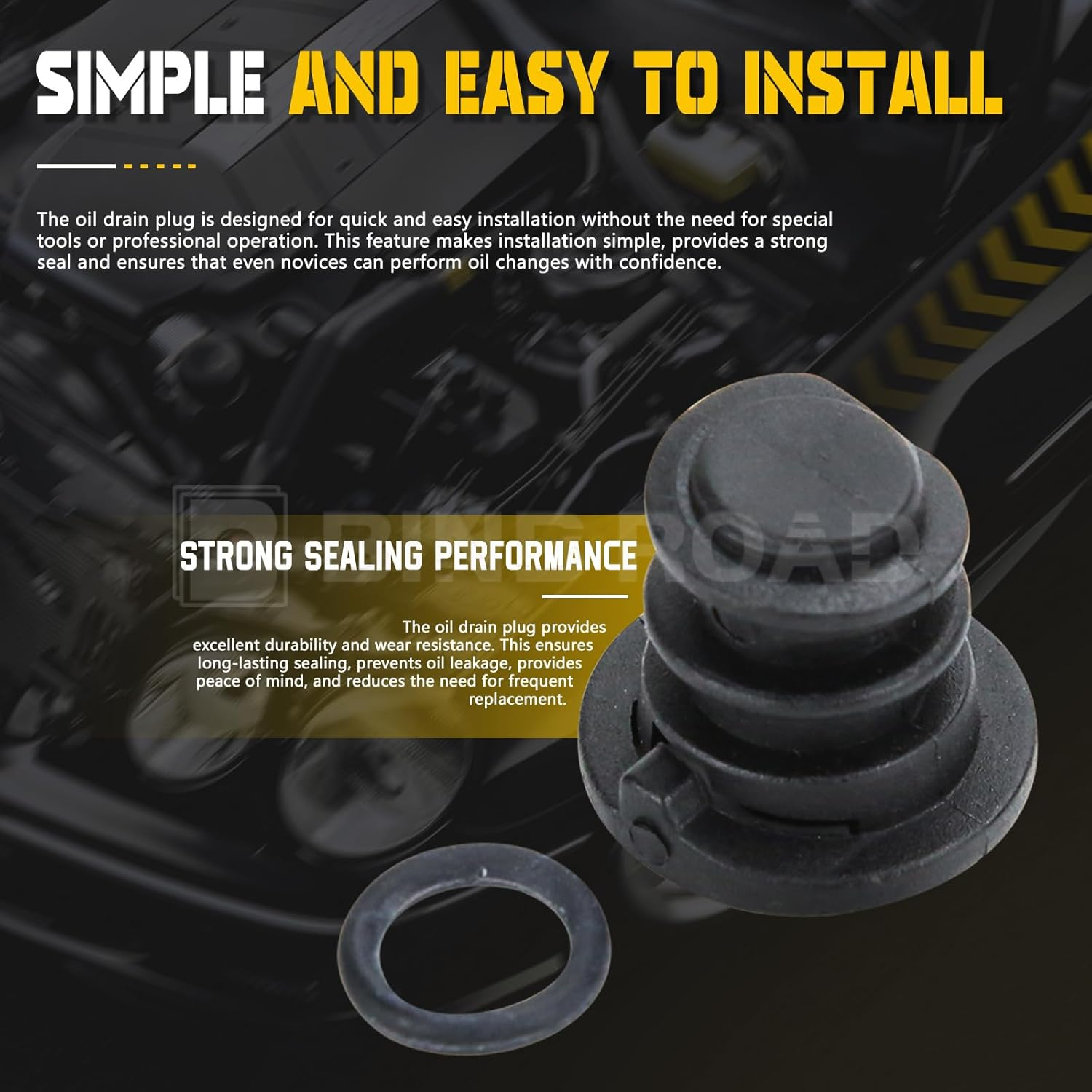 BINB ROAD 1 Set Car Engine Oil Drain Plug with Install Tool 06L103801 Compatible with Audi A1 A3 A4 A5 Q3 Q5 Volkswagen Golf GTI