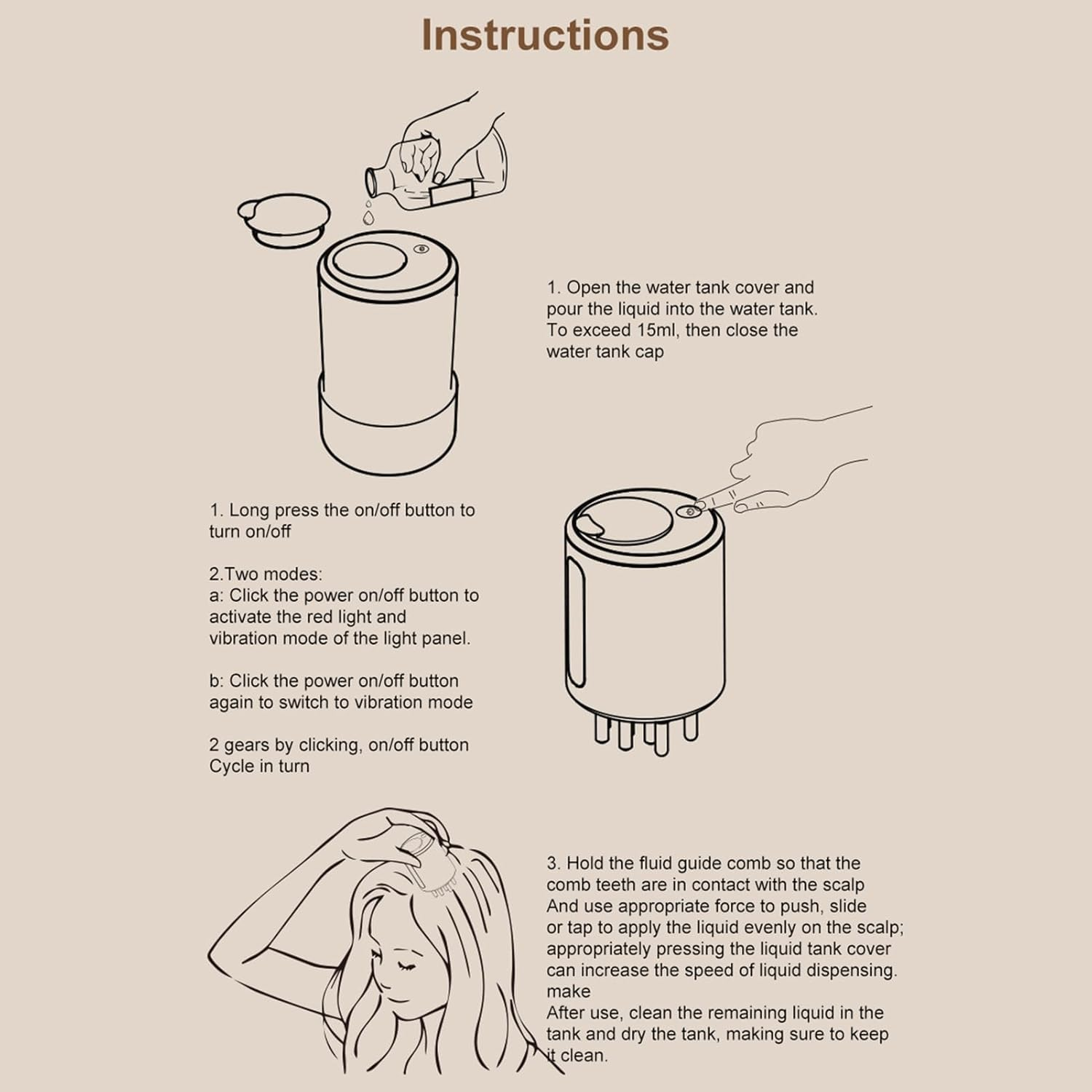 Red Light Hair Oil Applicator | Electric Hair Oil Applicator | 2 in 1 Scalp Scrubber Massager | Hair Scalp Massager for Hair Growth