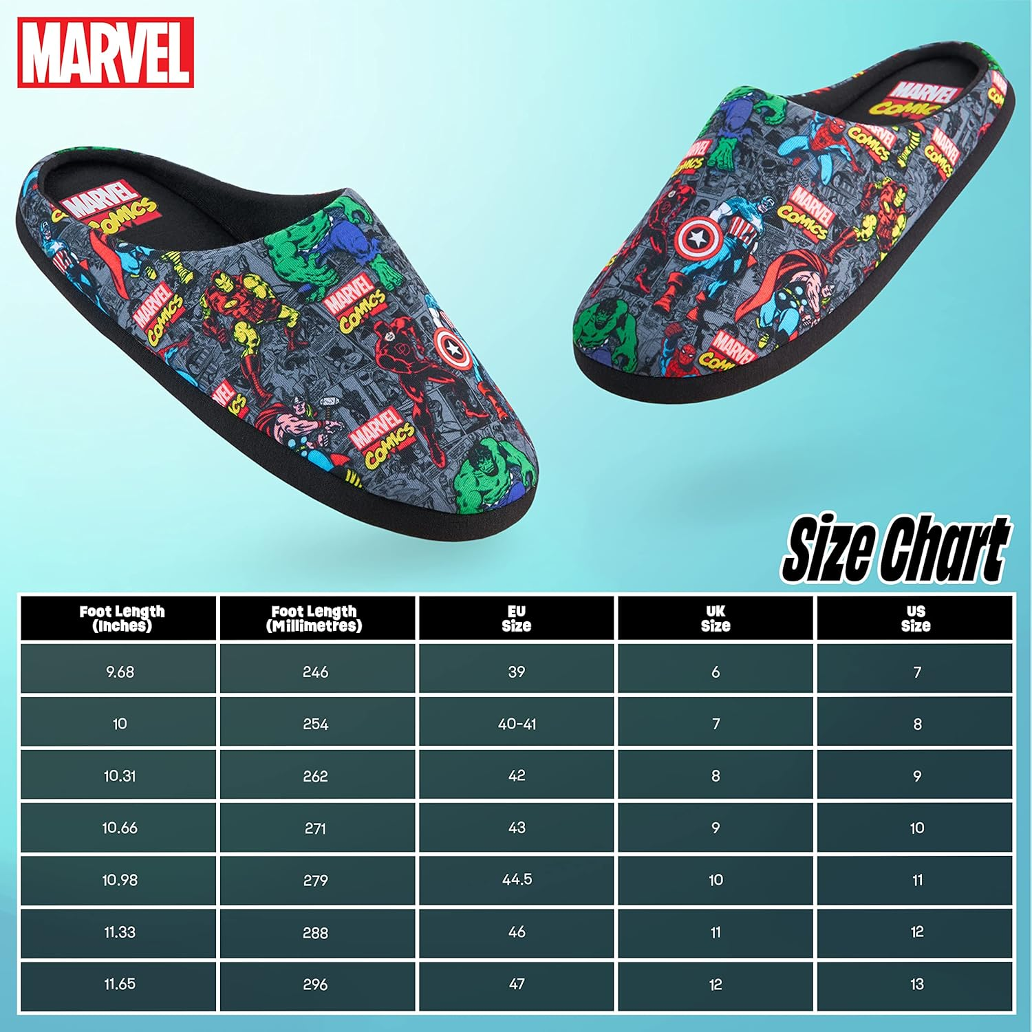 Marvel Men'S Avengers House Slippers Men and Boys Teenagers 39-47