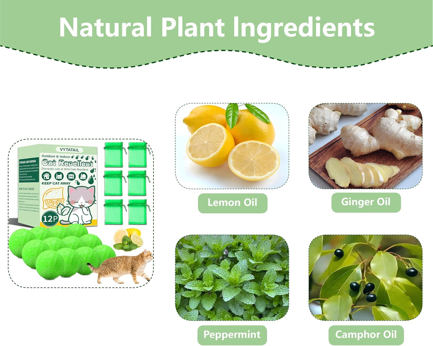 VYTATAIL Cat Repellent Balls 12 Pack - Quartz Sand with 6 Mesh Bags, Long Lasting Indoor/Outdoor Cat Deterrent for Garden/Yard/Sofa, Natural Non-Toxic Pet Safe 2 image number 4