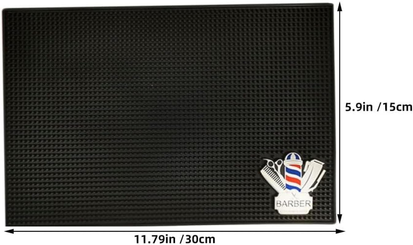 Iplusmile Silicone Barber Station Mat: 30 &times; 15 Cm Hairdressing Station Mat Non-Slip Barber Organiser Mat Professional Salon Hair Tools for Clipper Scissors and Comb image number 4