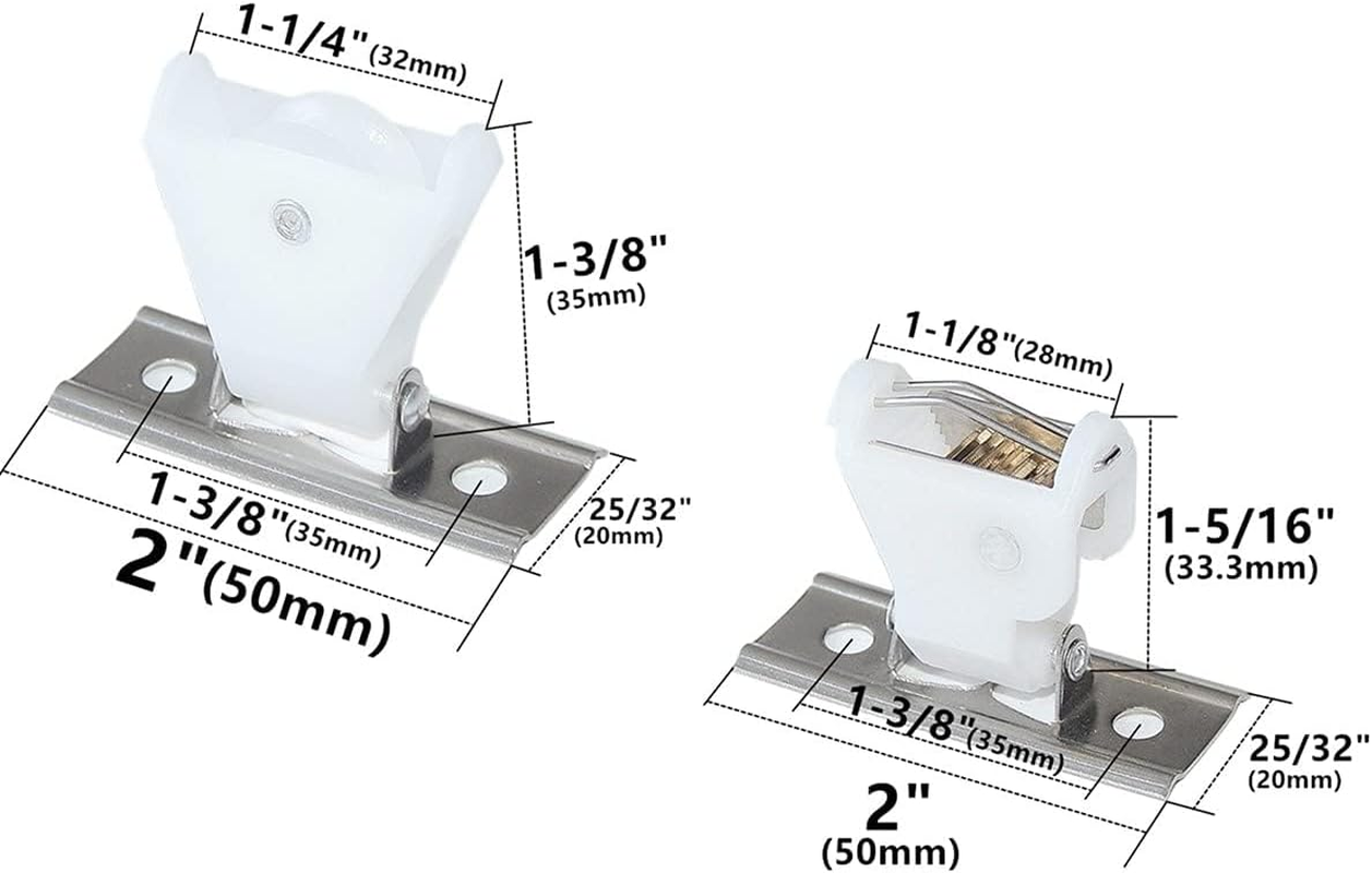 4Pcs Cord Lock Mechanism and Cord Idler Pulley Swivel Type White Plastic and Stainless Steel Bracket for Roman Blinds Woven Wood Shades and Bamboo Blinds image number 6