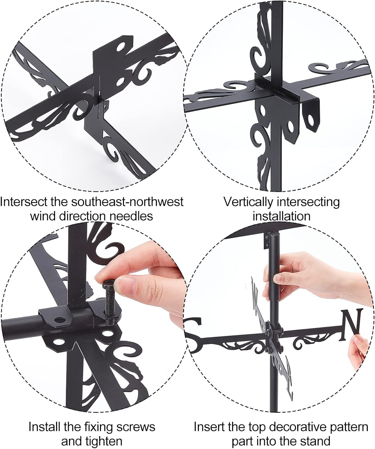 SUPERDANT Galloping Horse Weather Vane Ornament Wind Vane Weather Vane Personalised Metal Weathervane for Garden Decoration Farmhouse Roof Decorative Outdoor Garden Wind Measuring Tool - Fighter image number 6