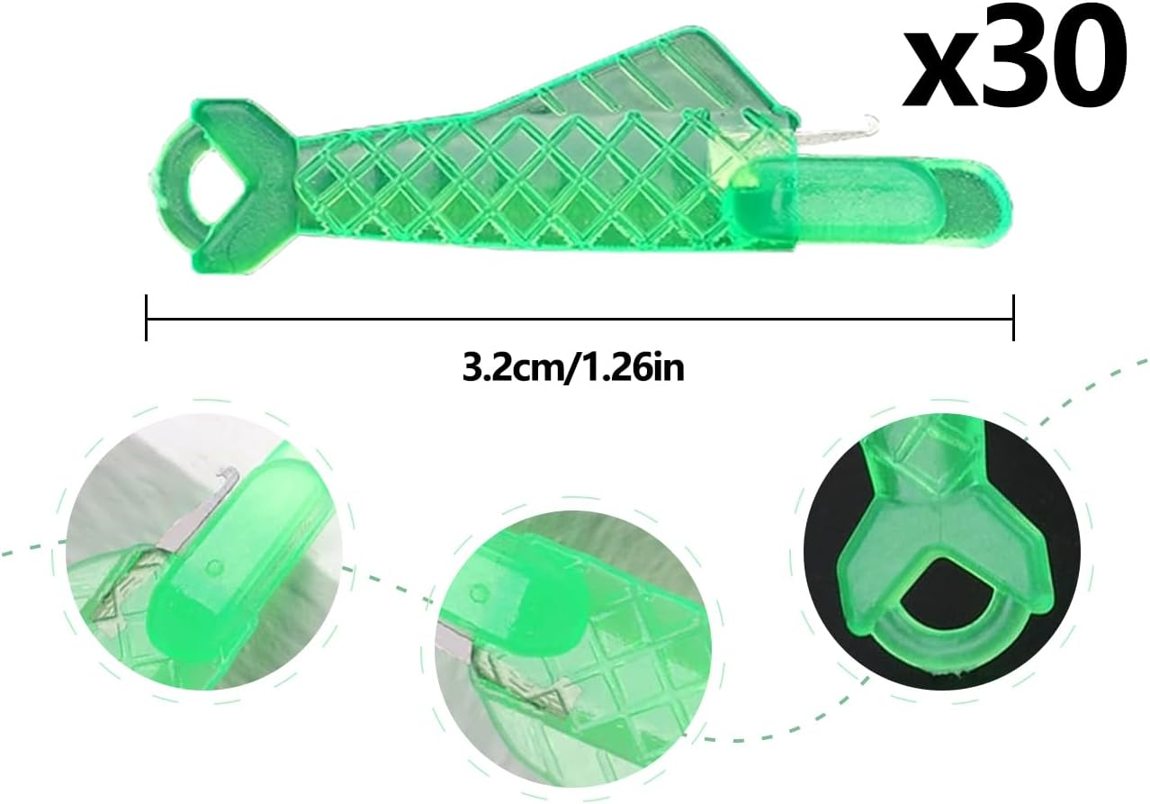 AOYEGIC Pack of 30 Needle Threaders, Plastic Threading Aid, Fish Threader, Sewing Machine Accessories, Needle Threading Tool for Hand Sewing, Needle Threader for Needles, Sewing Needles image number 1