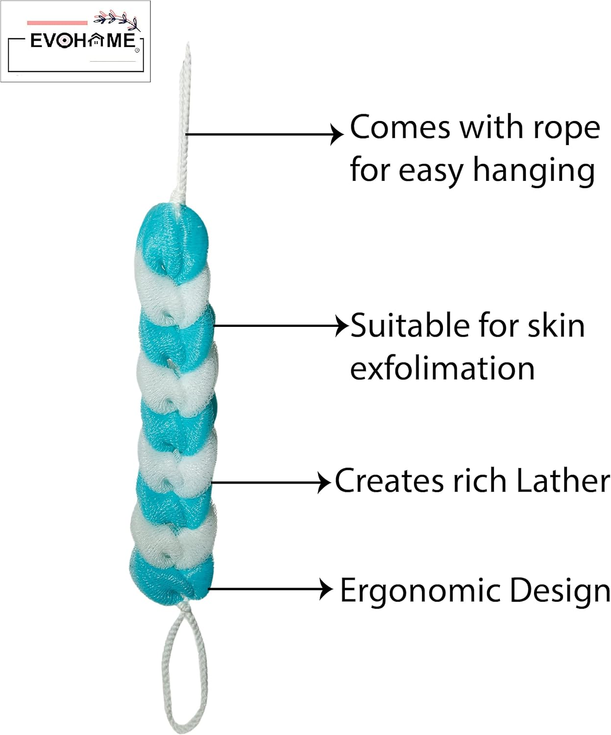 Luxury Bathing Loofah Exfoliating Scrub Soft-Sponge for Body and Back Scrubber Brush Bath Puff for Men & Women Premium Quality Bathing Sponge (Multi Colour, Set of 1) image number 3