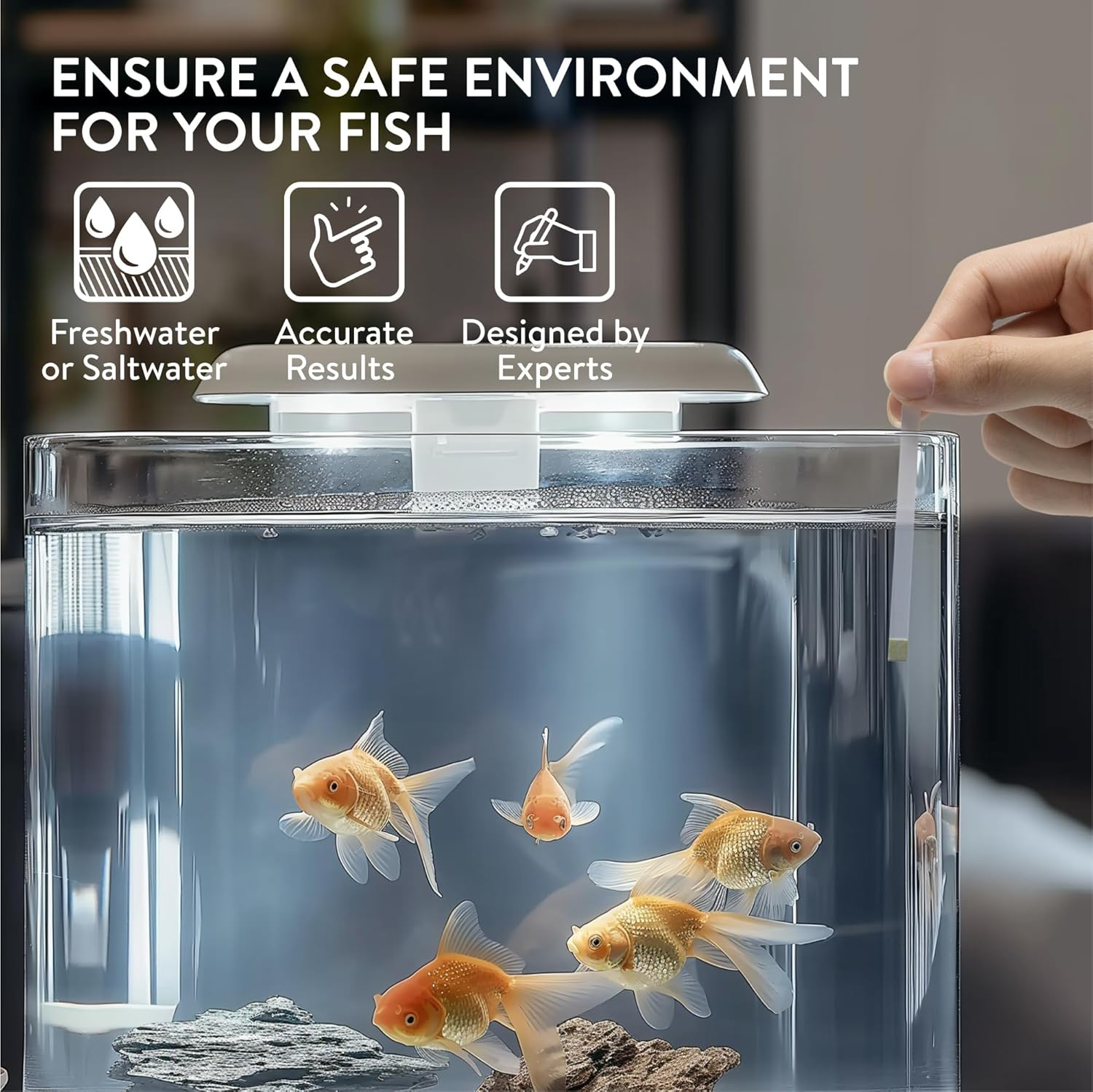 KONLREMA Ammonia Test Strips for Fish Tank - 50 Aquarium Test Kit, Saltwater & Freshwater Aquarium Test Kit, Accurate Aquarium Water Test Kit for Fish Tank, Breeding Farms, Aquarium image number 5