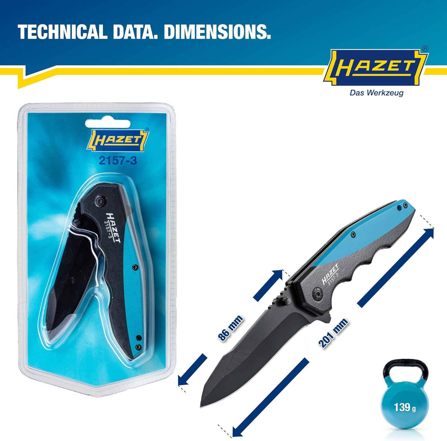 Hazet 2157-3 Jack Knife, 201 Mm Length image number 6