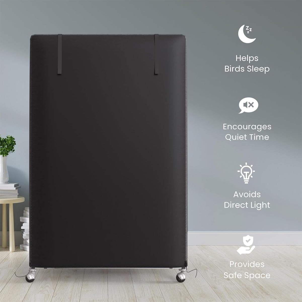 AIMALL Outdoor Bird Cage Cover, Waterproof and UV Resistant, Durable 210D Oxford Cloth, Sun and Rain Protective Shield, 51.18 X 37.79 X 23.22 Inches, Plaid/Black image number 1