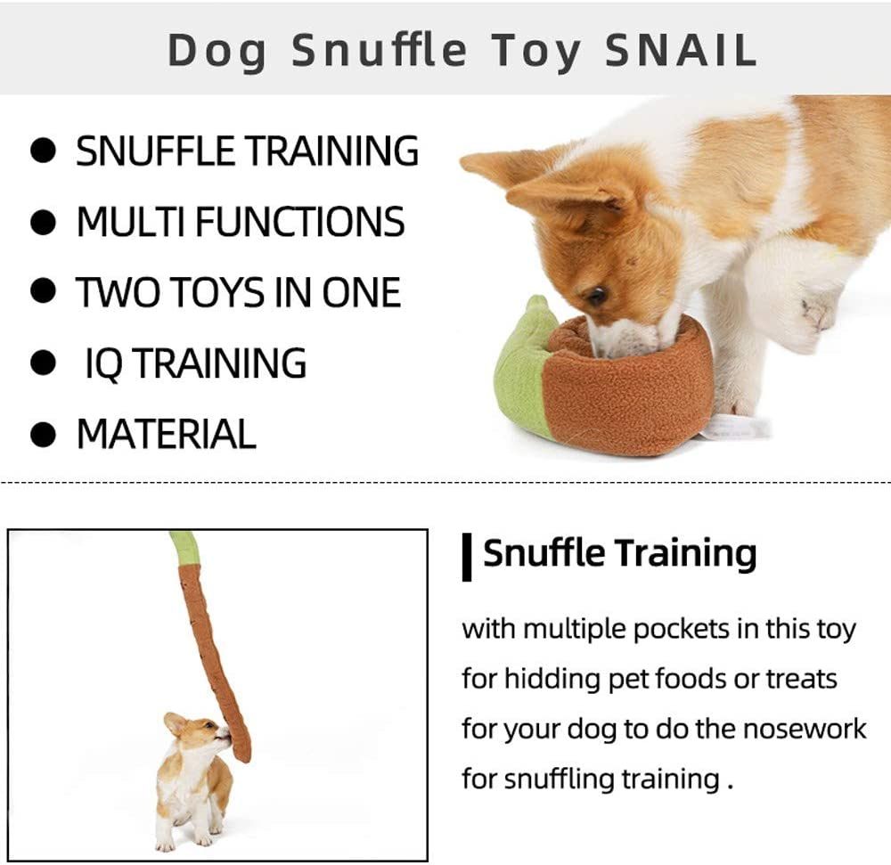 Snail Snuffle Mat and Treat Dispenser, Interactive Plush Chew Toy for Small Breeds, Puppy Teething Puzzle Brain Games to Relieve Boredom and Anxiety image number 3