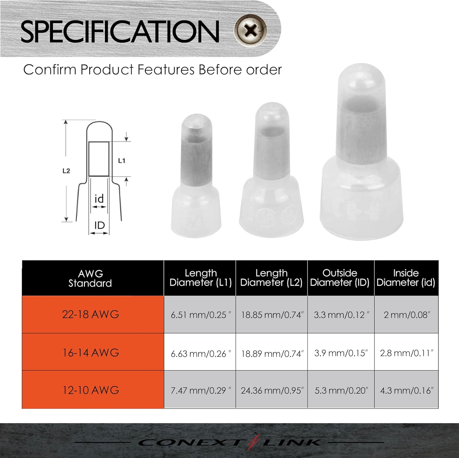 100 Closed End Crimp Cap Terminal Connector 16-14 GA AWG Gauge Wire Car Audio image number 3
