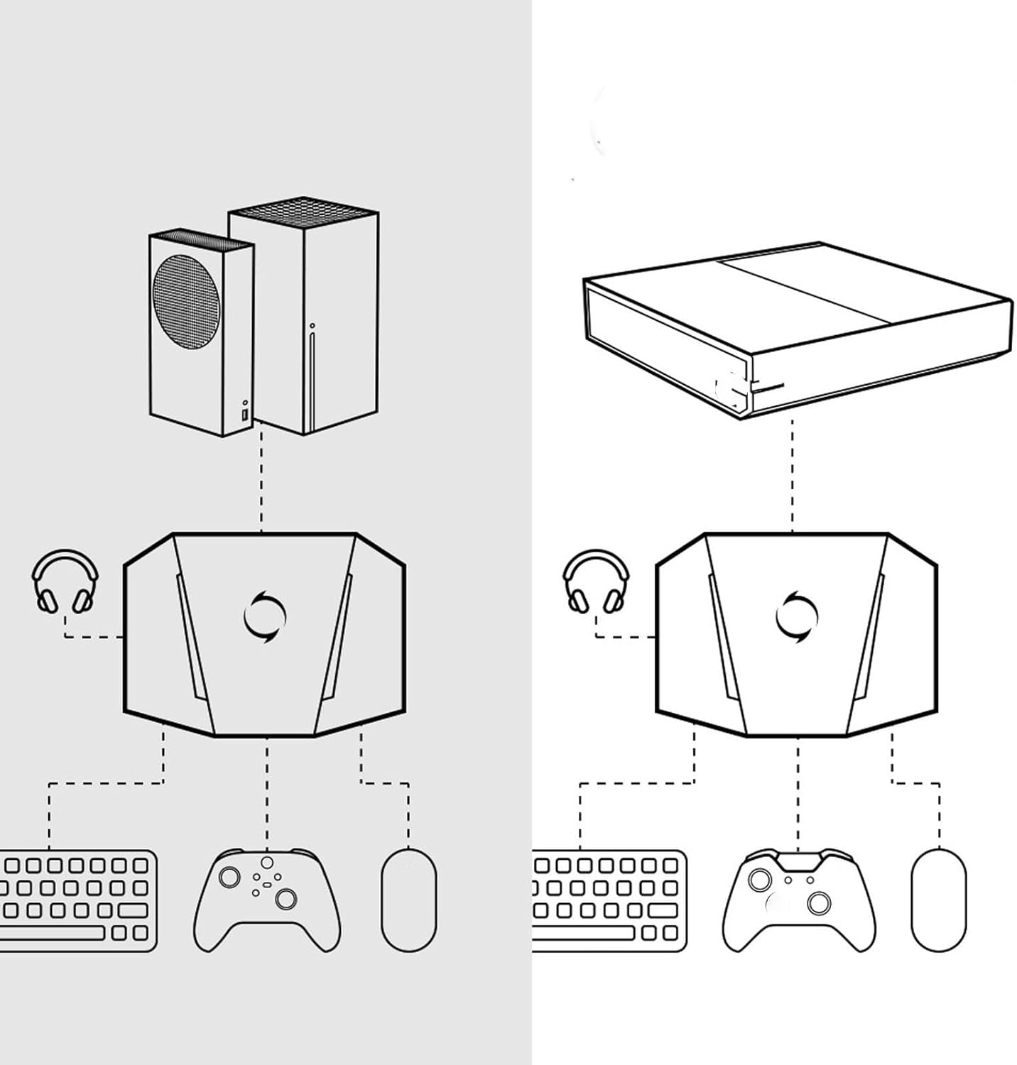 Game Console Mouse and Keyboard Converter, APP Control RGB Keyboard Mouse Adapter with 3.5Mm Sound Jack, for X S, For image number 5
