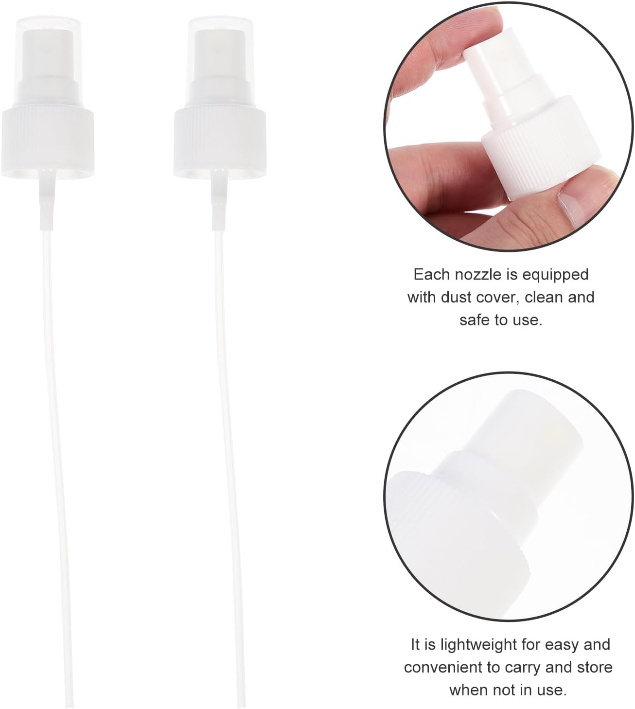 STOBAZA 40Pcs White 24-Thread Plastic Spray Nozzle Replacement Set Fine Mist Sprayer for Makeup Bottles Compatible with Water Bottle Sprayers and Plastic Spray image number 4