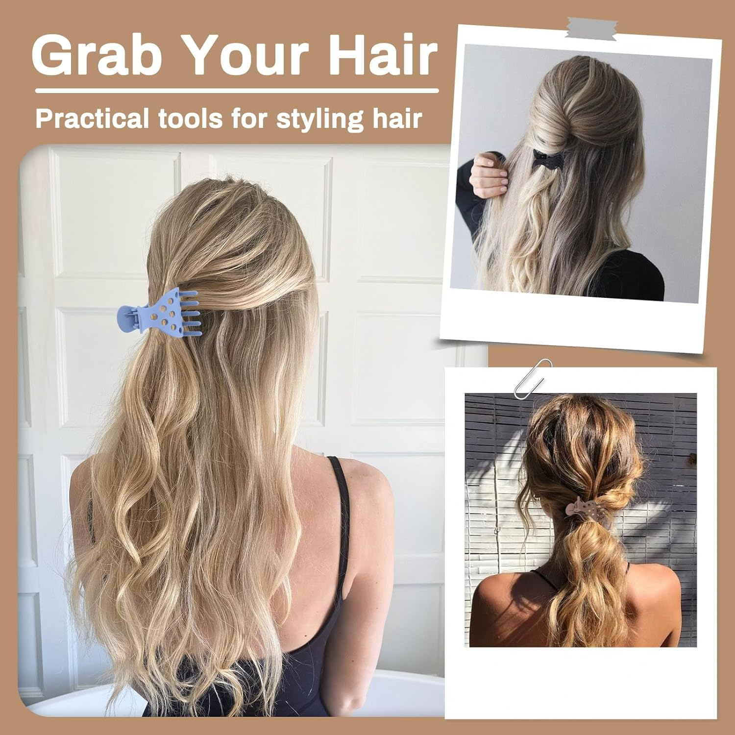 10 Packs Root Clips for Curly Hair Volume Claw Clamps, Women Root Lifting Hair Clips Styling Bouncy No Crease Fluffy Thick Thin image number 5