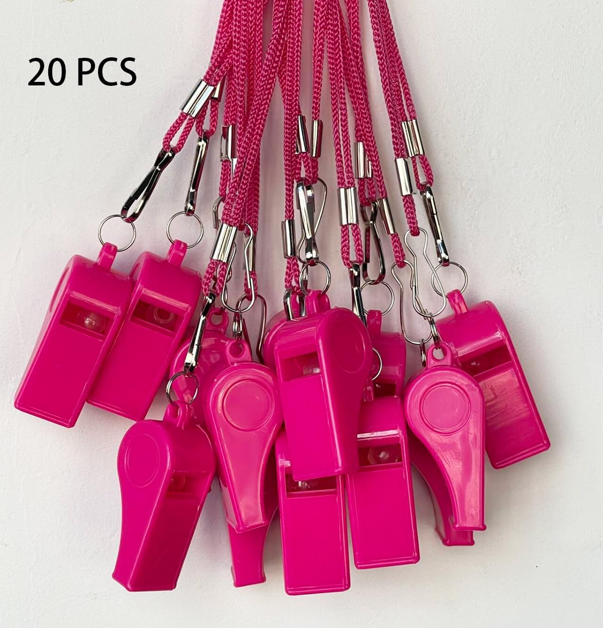 DYBADYSA 20 Pcs Plastic Loud Whistles with Lanyard for Referee Coaches Basketball Football Sports Training Game Event Lifeguard Survival Emergency Fun School Kids Tool Set Suppliers