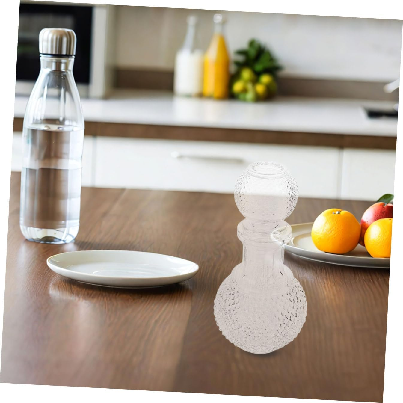 CATIEBYE Whiskey Decanter Set 2Pcs 250Ml Thickened Glass Liquor Bottle Creative Earth-Shaped Design Wine Decanter for Home Bar and Hotel Use image number 3